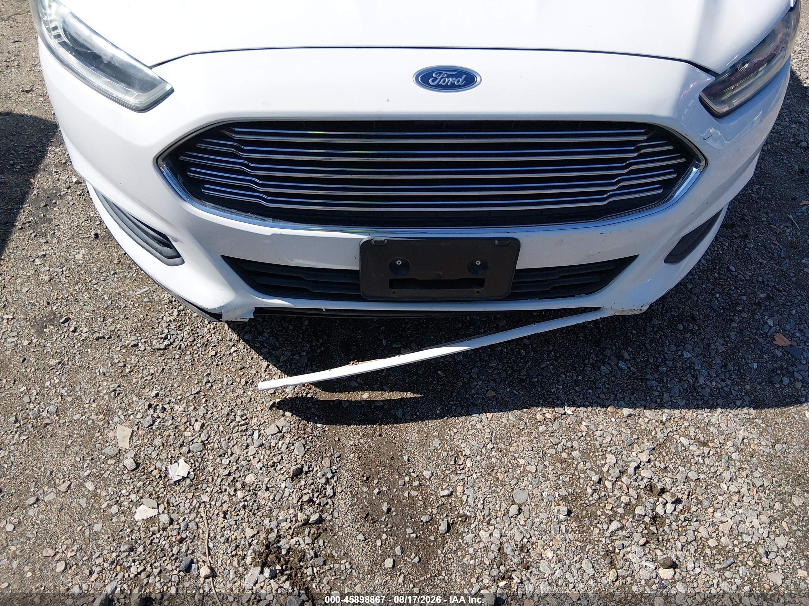 2014 Ford Fusion Hybrid S White vin: 3FA6P0UUXER368833