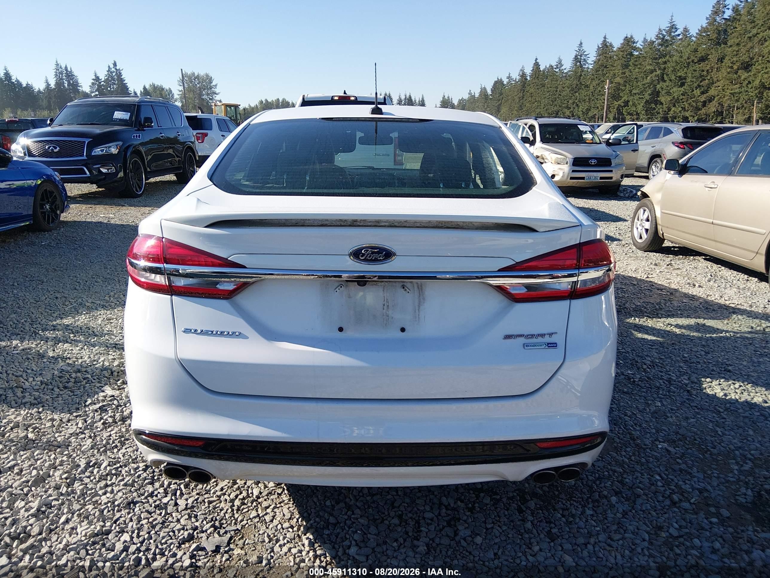 2017 Ford Fusion Sport White vin: 3FA6P0VP7HR149678