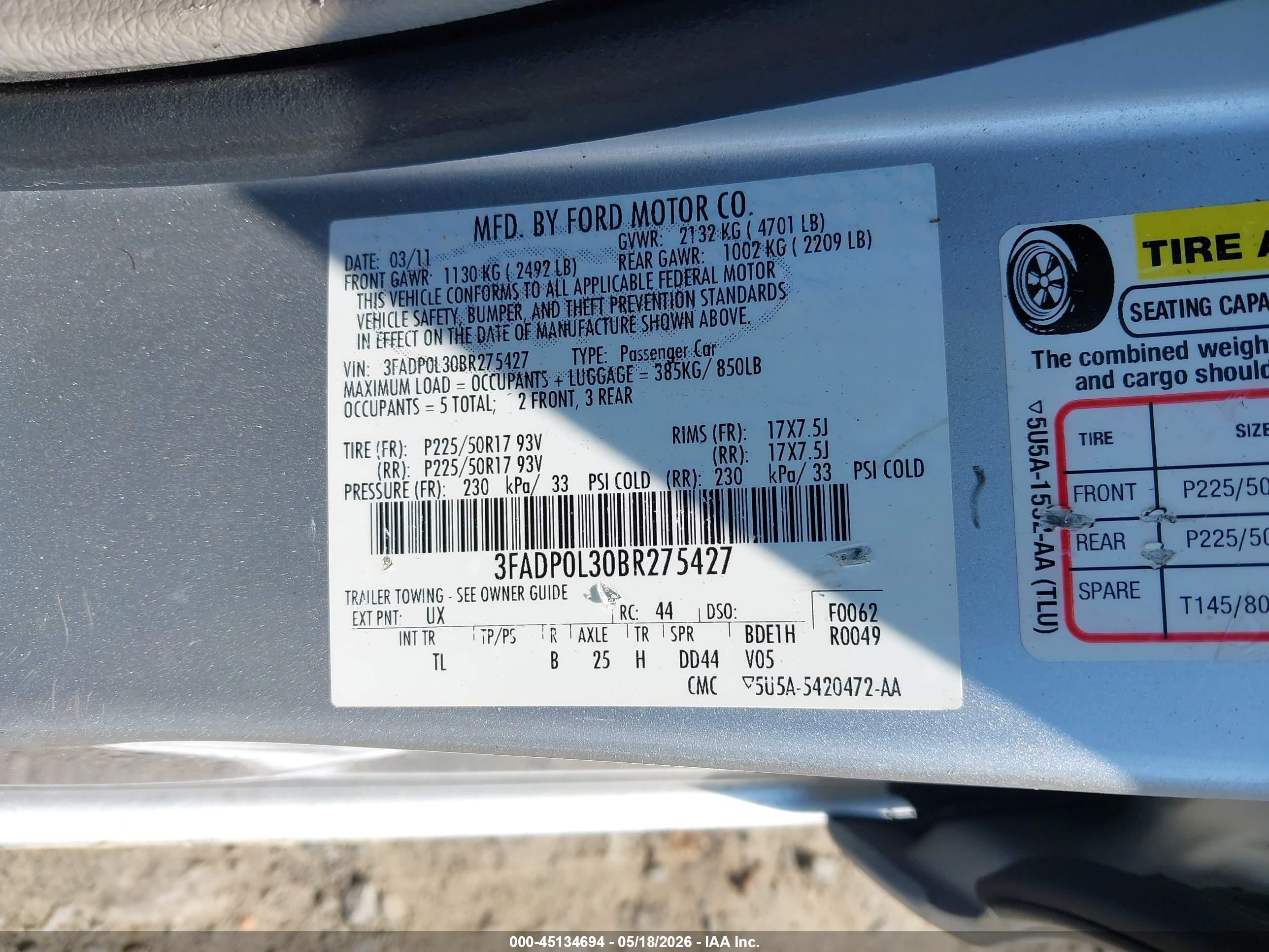 2011 Ford Fusion Hybrid   Серебряный vin: 3FADP0L30BR275427