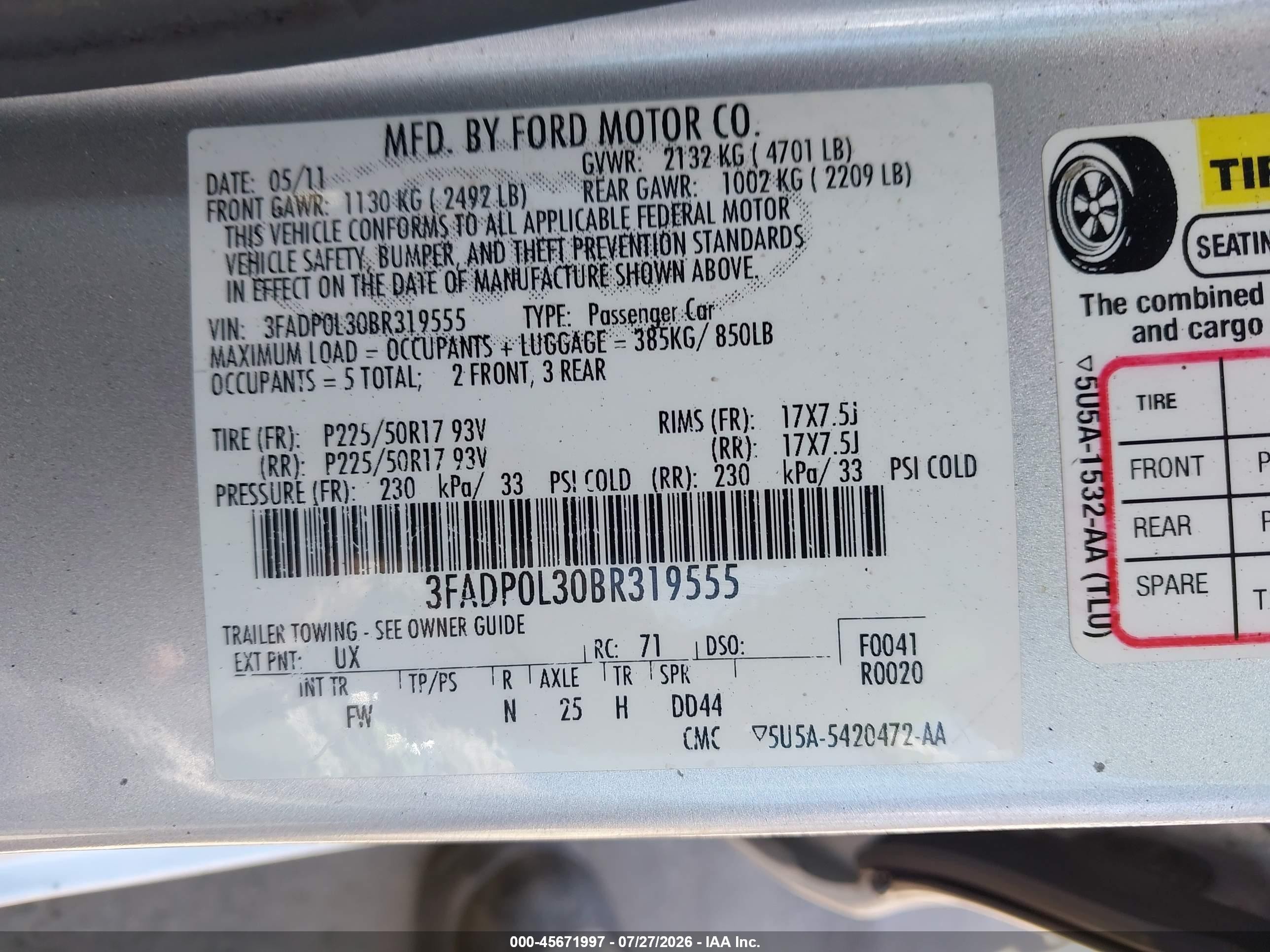 2011 Ford Fusion Hybrid Silver vin: 3FADP0L30BR319555
