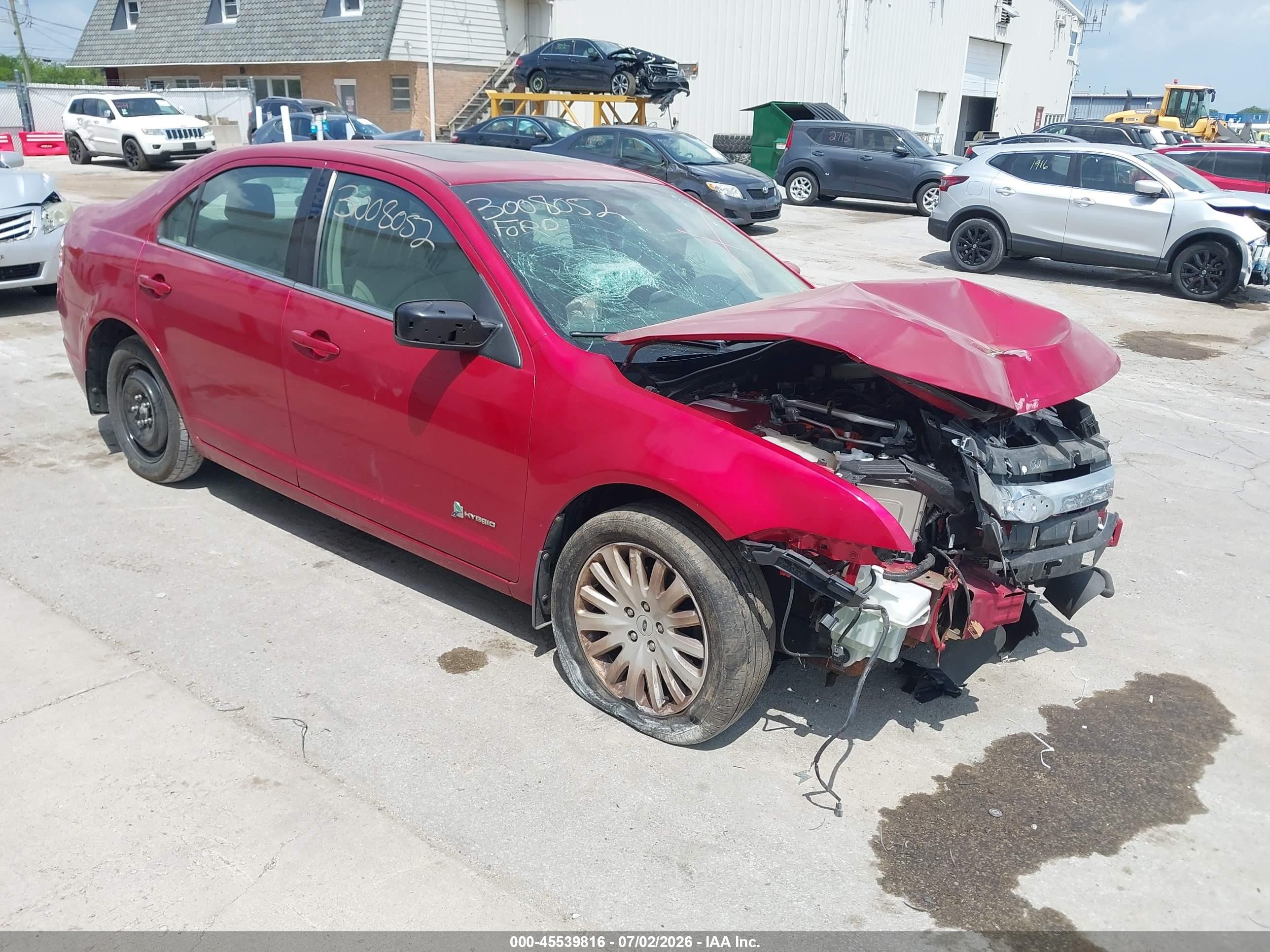 2012 Ford Fusion Hybrid   Красный vin: 3FADP0L31CR430701