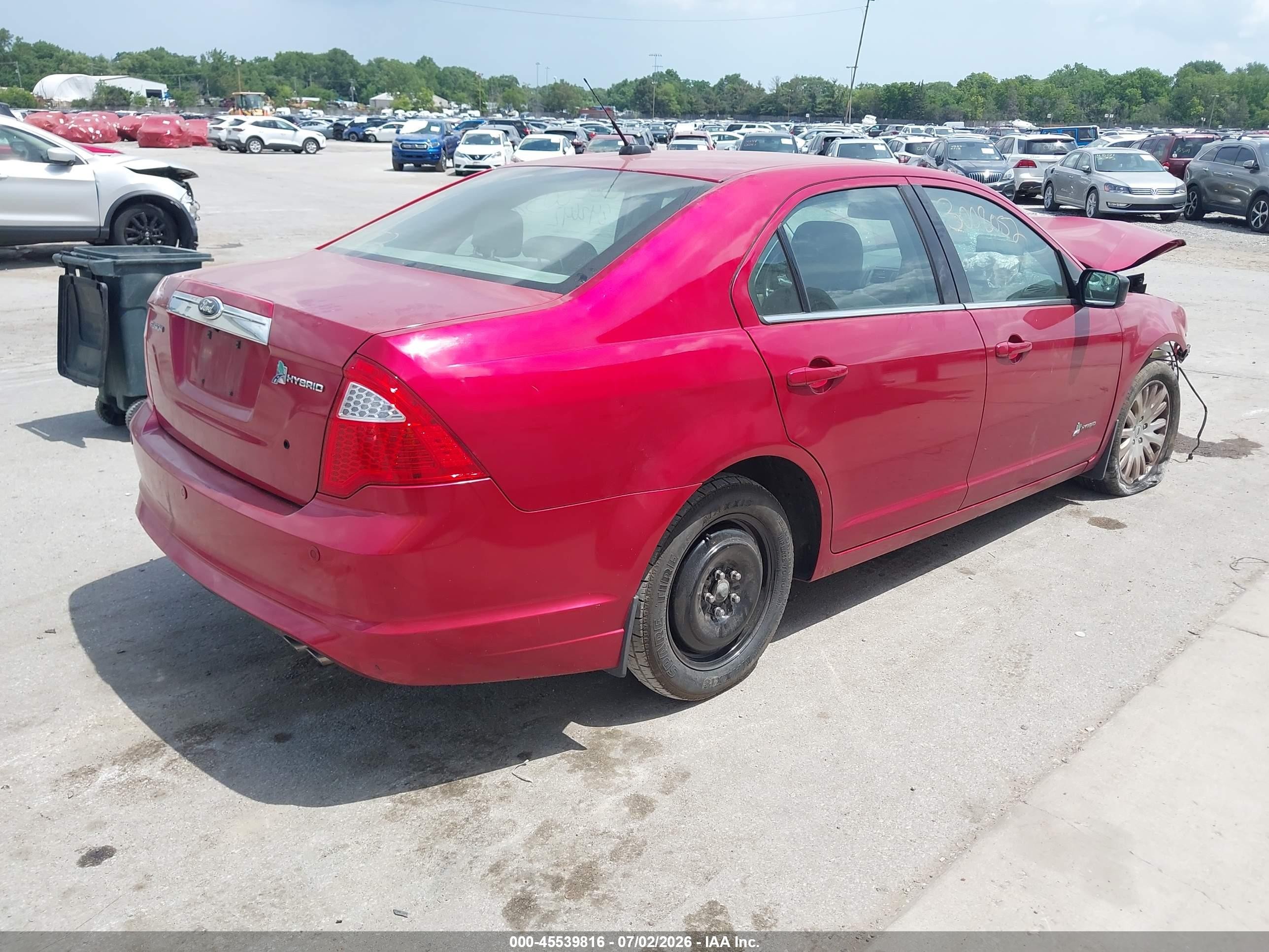 2012 Ford Fusion Hybrid   Красный vin: 3FADP0L31CR430701