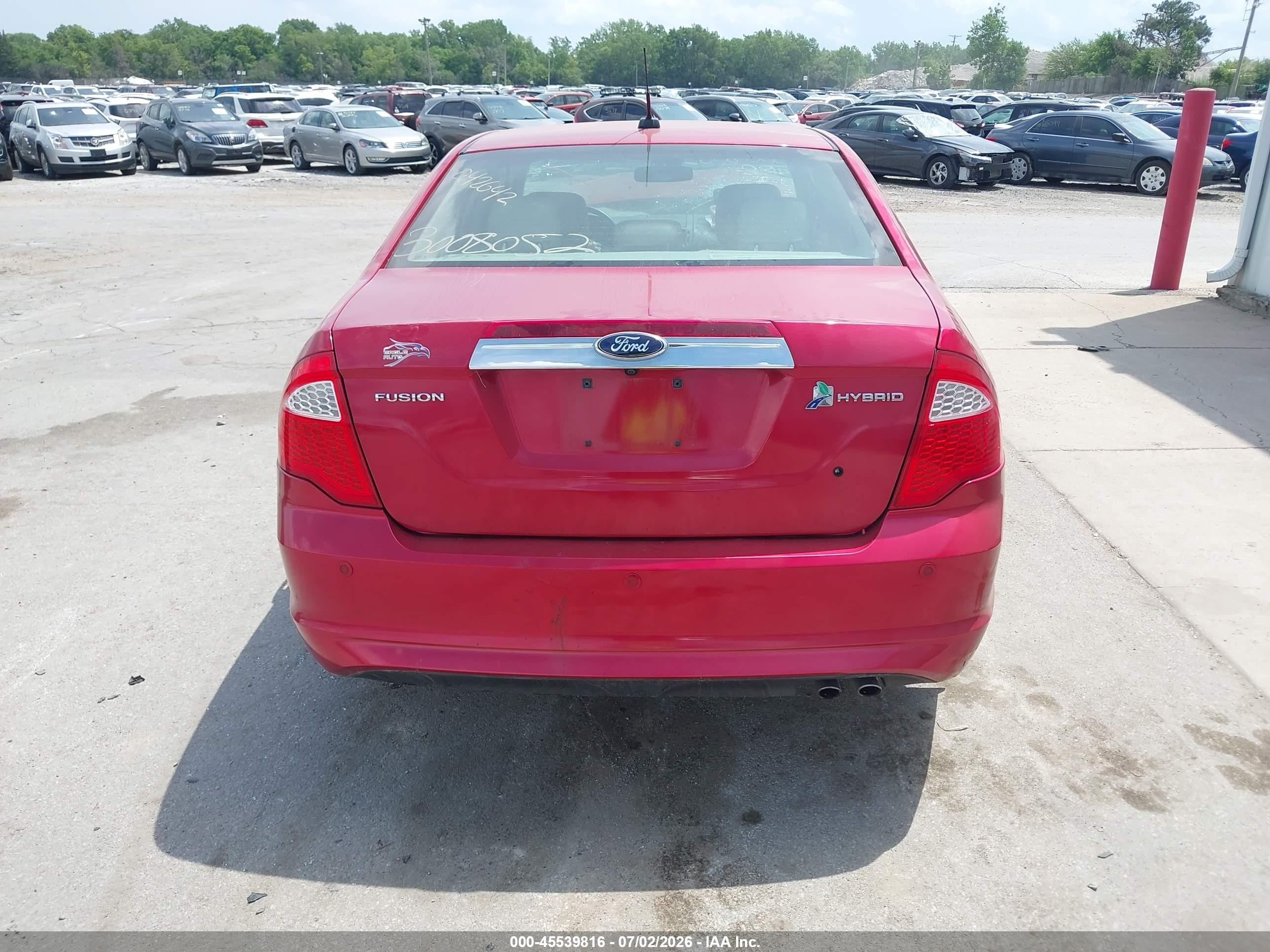 2012 Ford Fusion Hybrid   Красный vin: 3FADP0L31CR430701