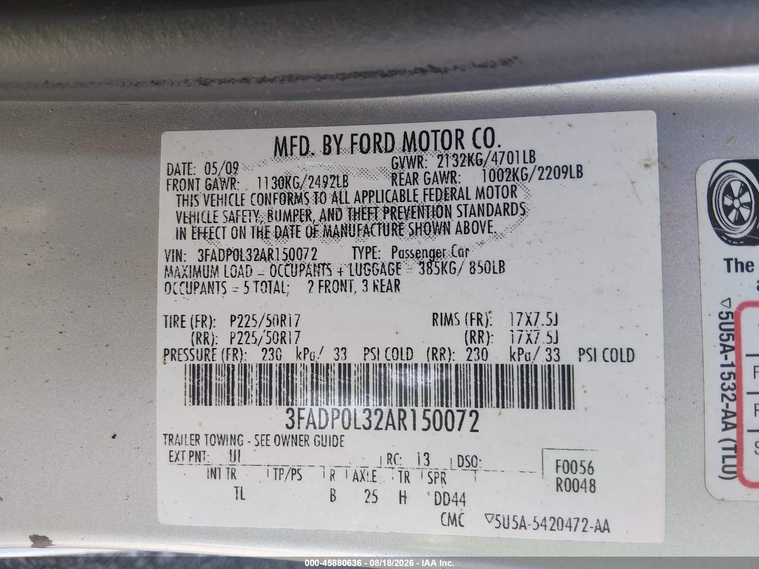2010 Ford Fusion Hybrid Silver vin: 3FADP0L32AR150072