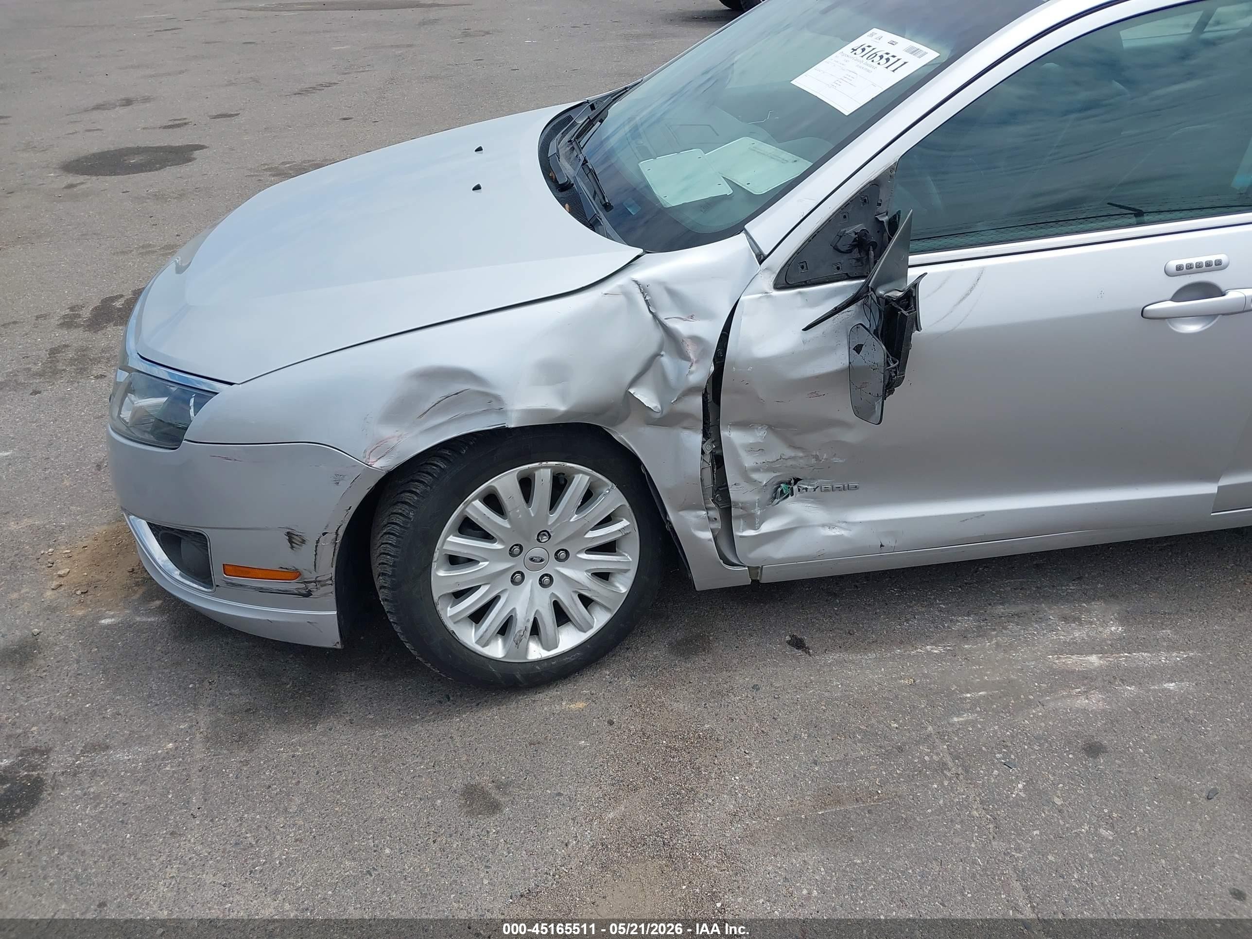 2010 Ford Fusion Hybrid   Silver vin: 3FADP0L32AR388634