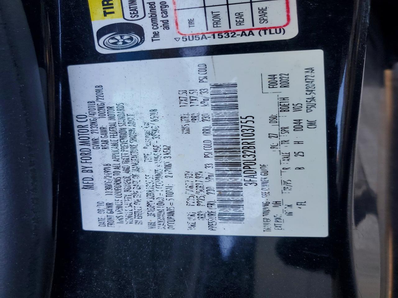 2011 Ford Fusion Hybrid Black vin: 3FADP0L32BR103755