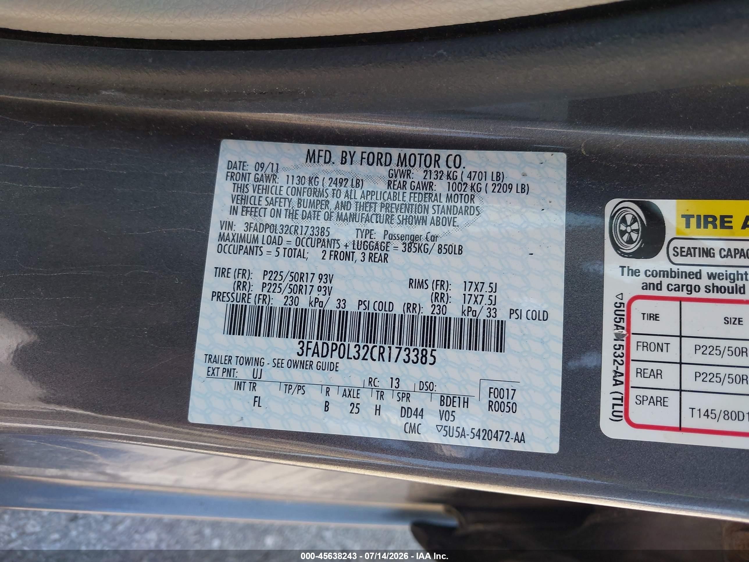 2012 Ford Fusion Hybrid   Gray vin: 3FADP0L32CR173385