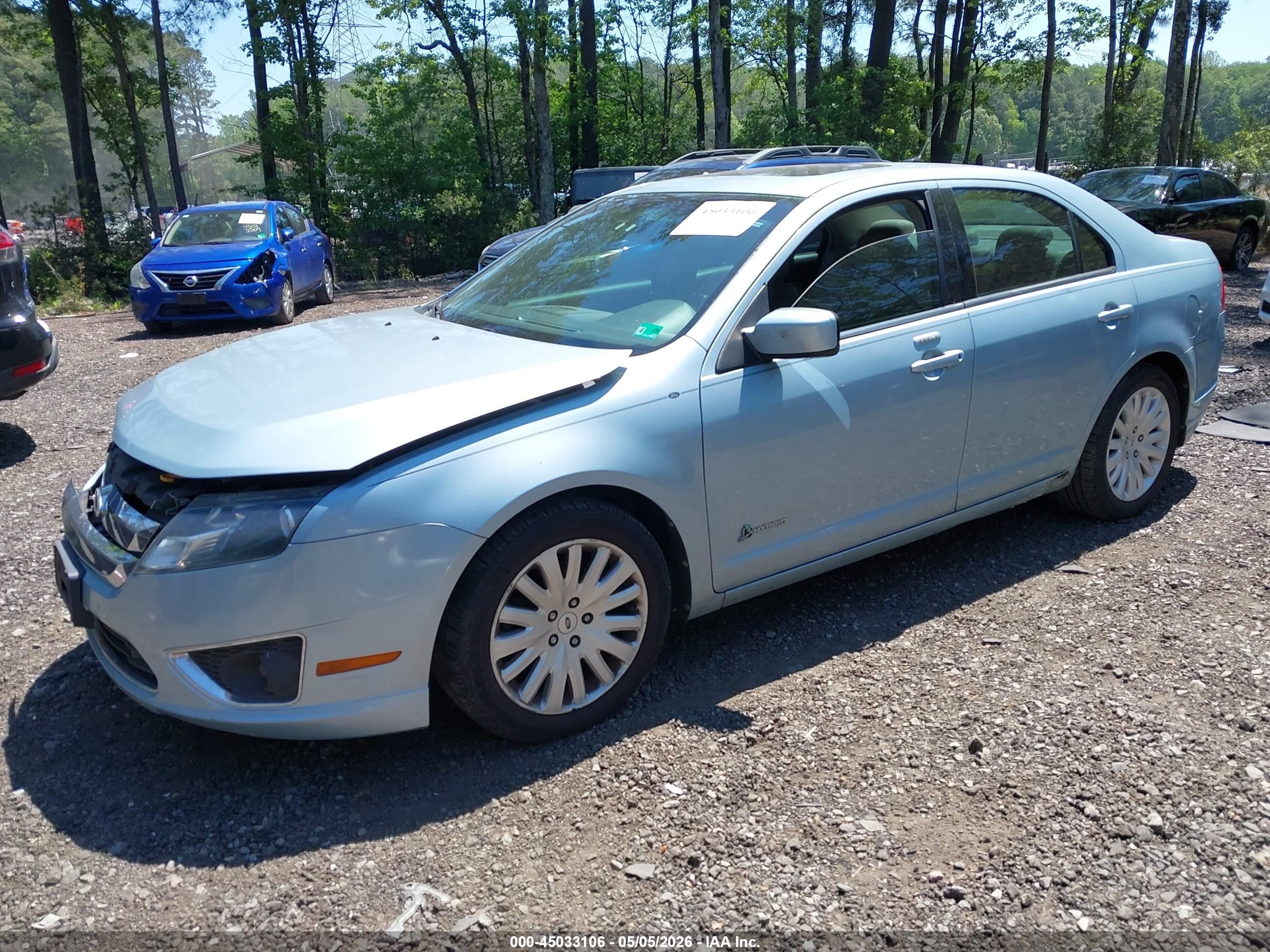 2010 Ford Fusion Hybrid   Light Blue vin: 3FADP0L33AR365525