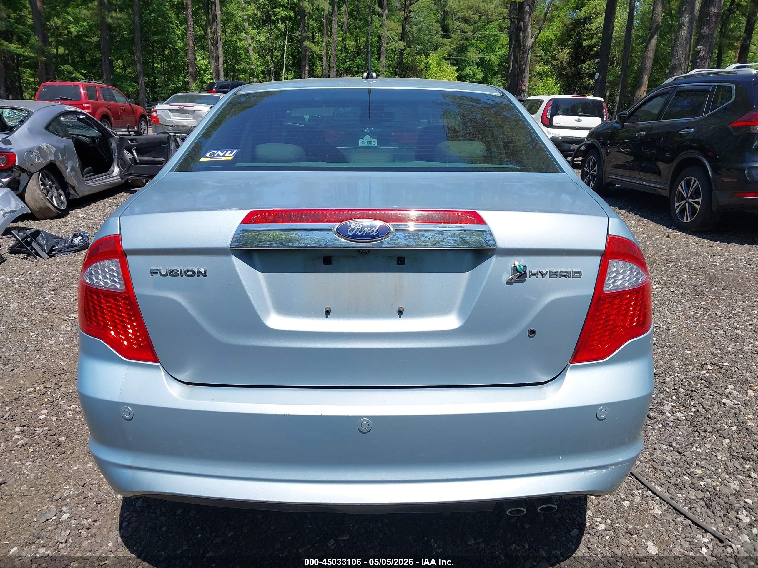 2010 Ford Fusion Hybrid   Light Blue vin: 3FADP0L33AR365525