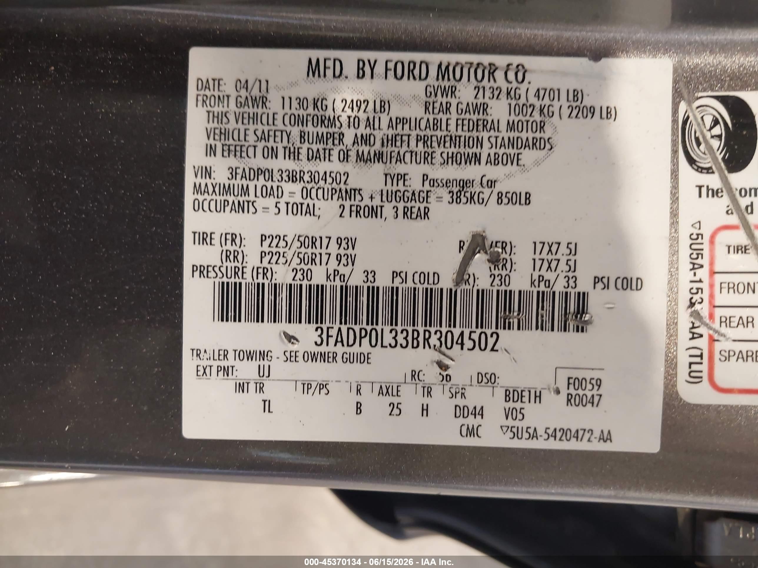 2011 Ford Fusion Hybrid   Gray vin: 3FADP0L33BR304502