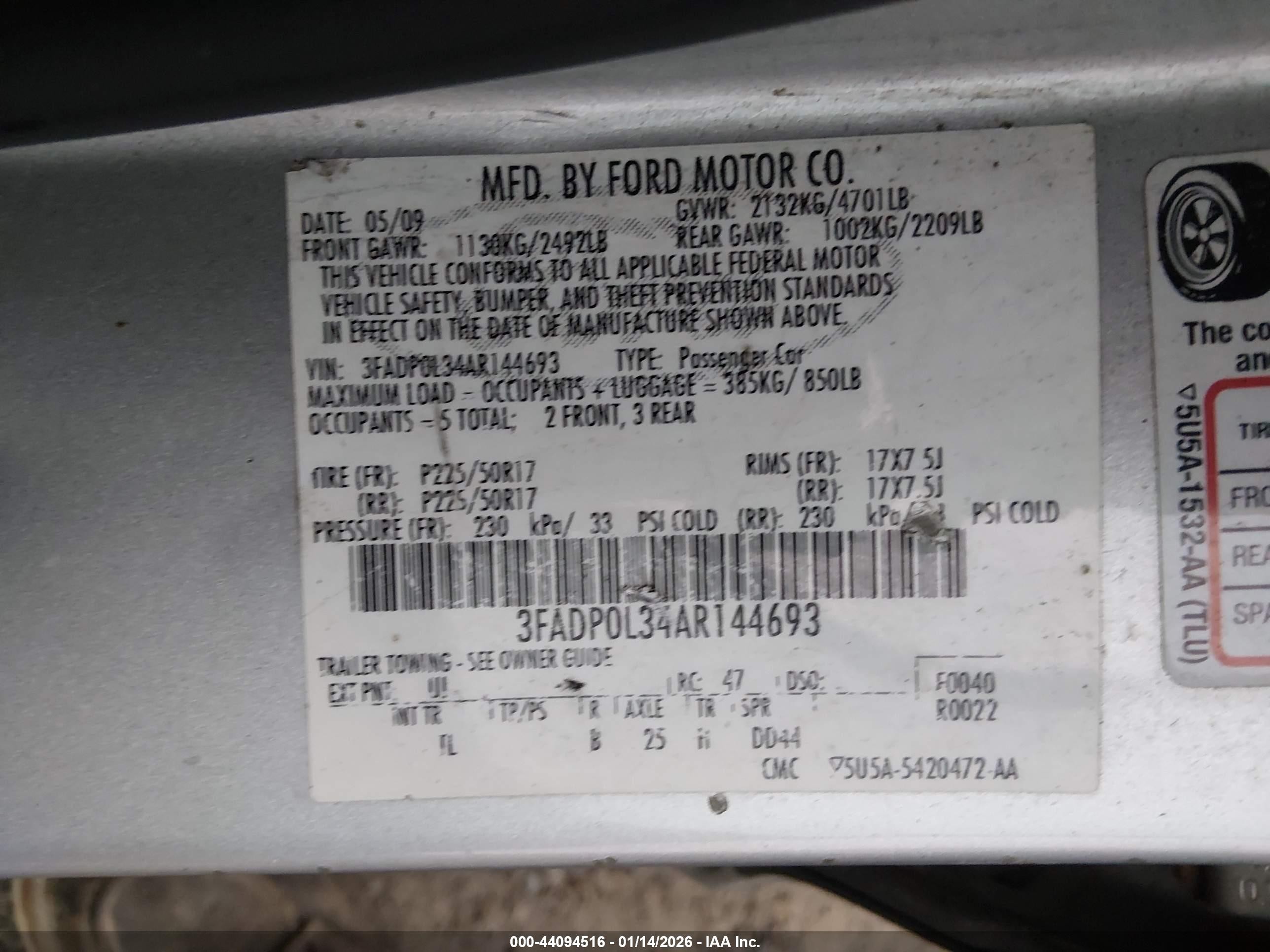 2010 Ford Fusion Hybrid   Silver vin: 3FADP0L34AR144693