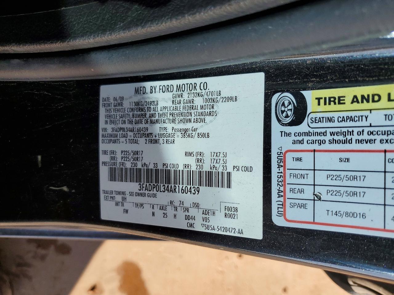 2010 Ford Fusion Hybrid Черный vin: 3FADP0L34AR160439