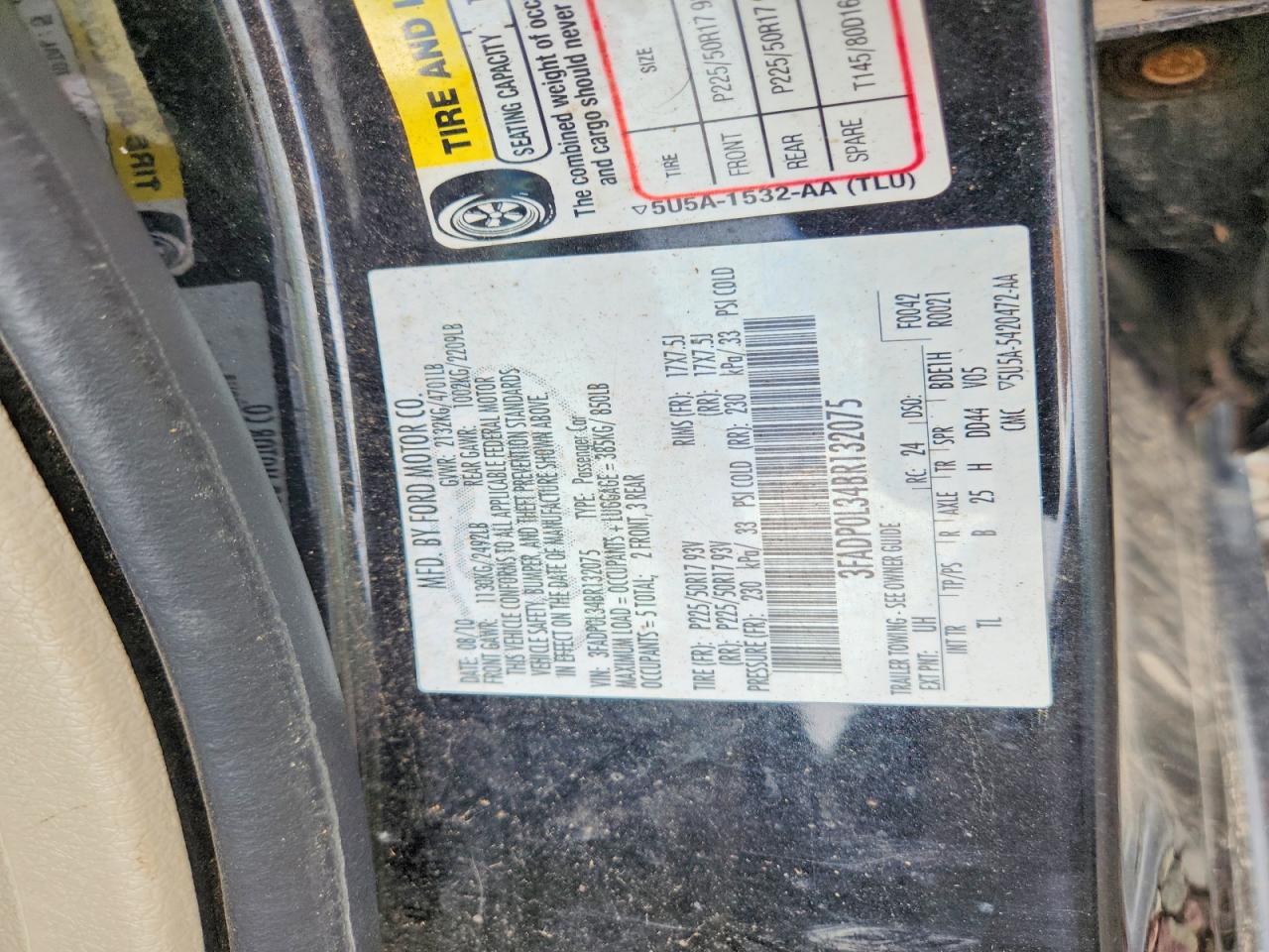 2011 Ford Fusion Hybrid Black vin: 3FADP0L34BR132075