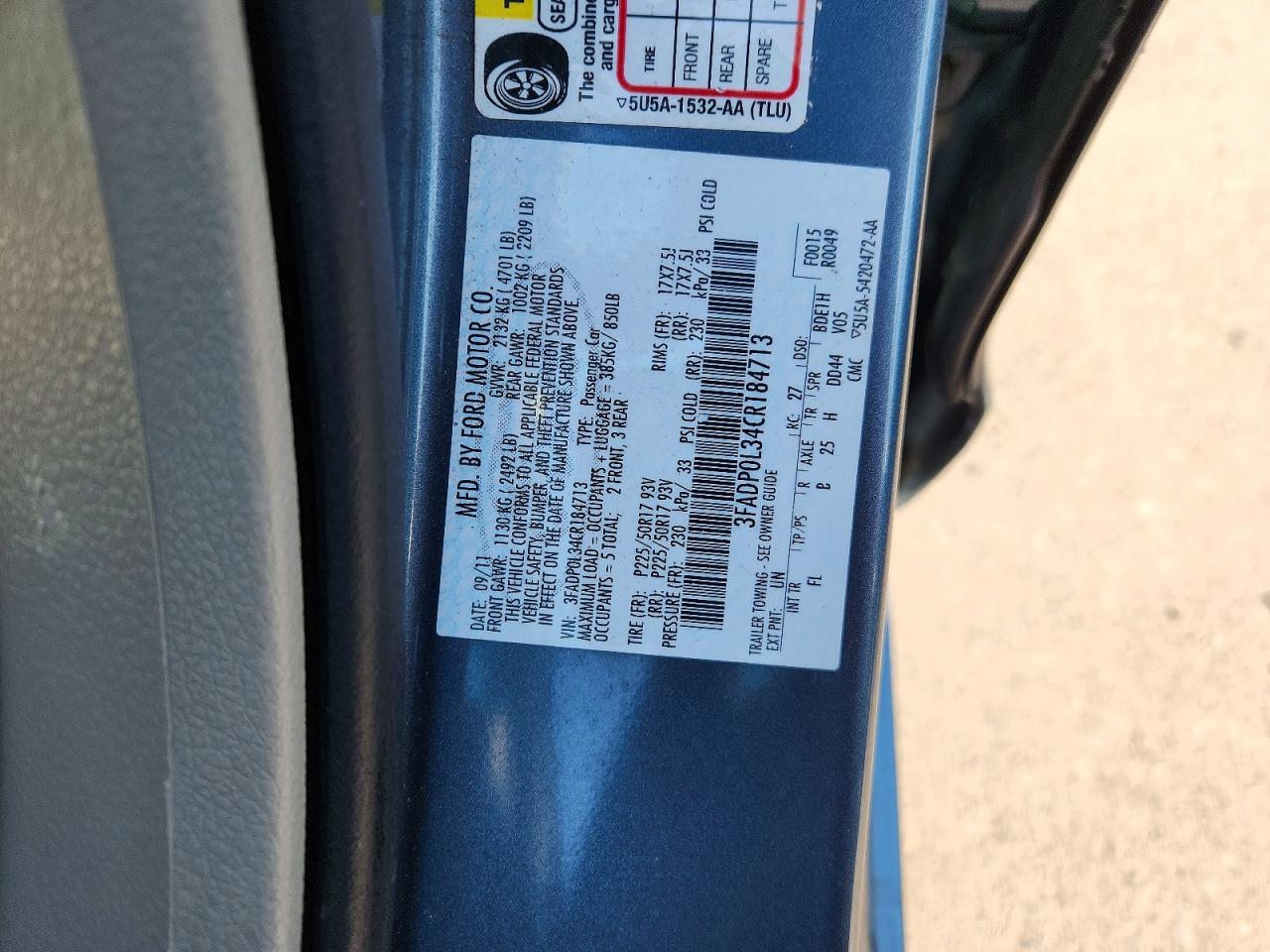 2012 Ford Fusion Hybrid Gray vin: 3FADP0L34CR184713