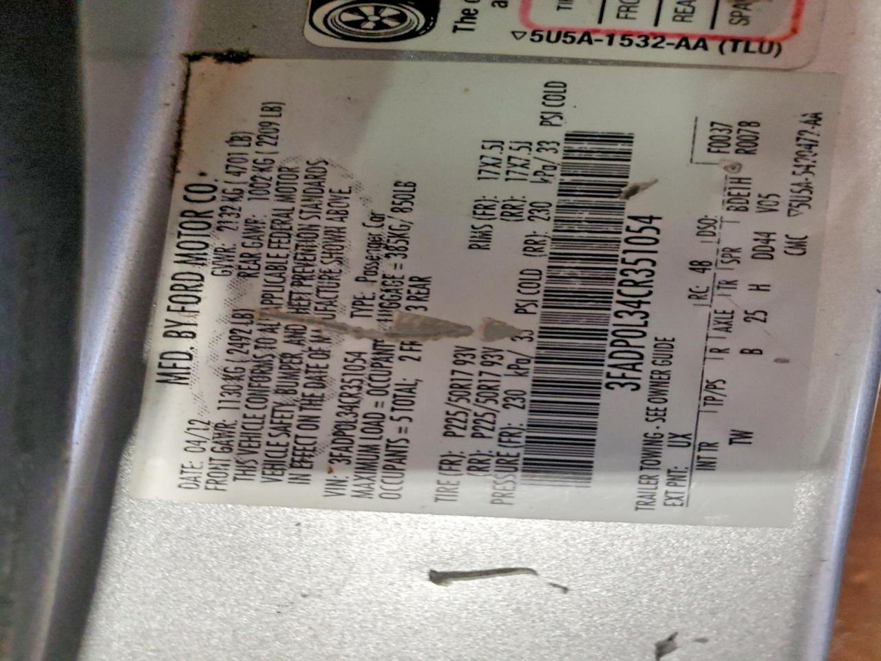 2012 Ford Fusion Hybrid Silver vin: 3FADP0L34CR351054