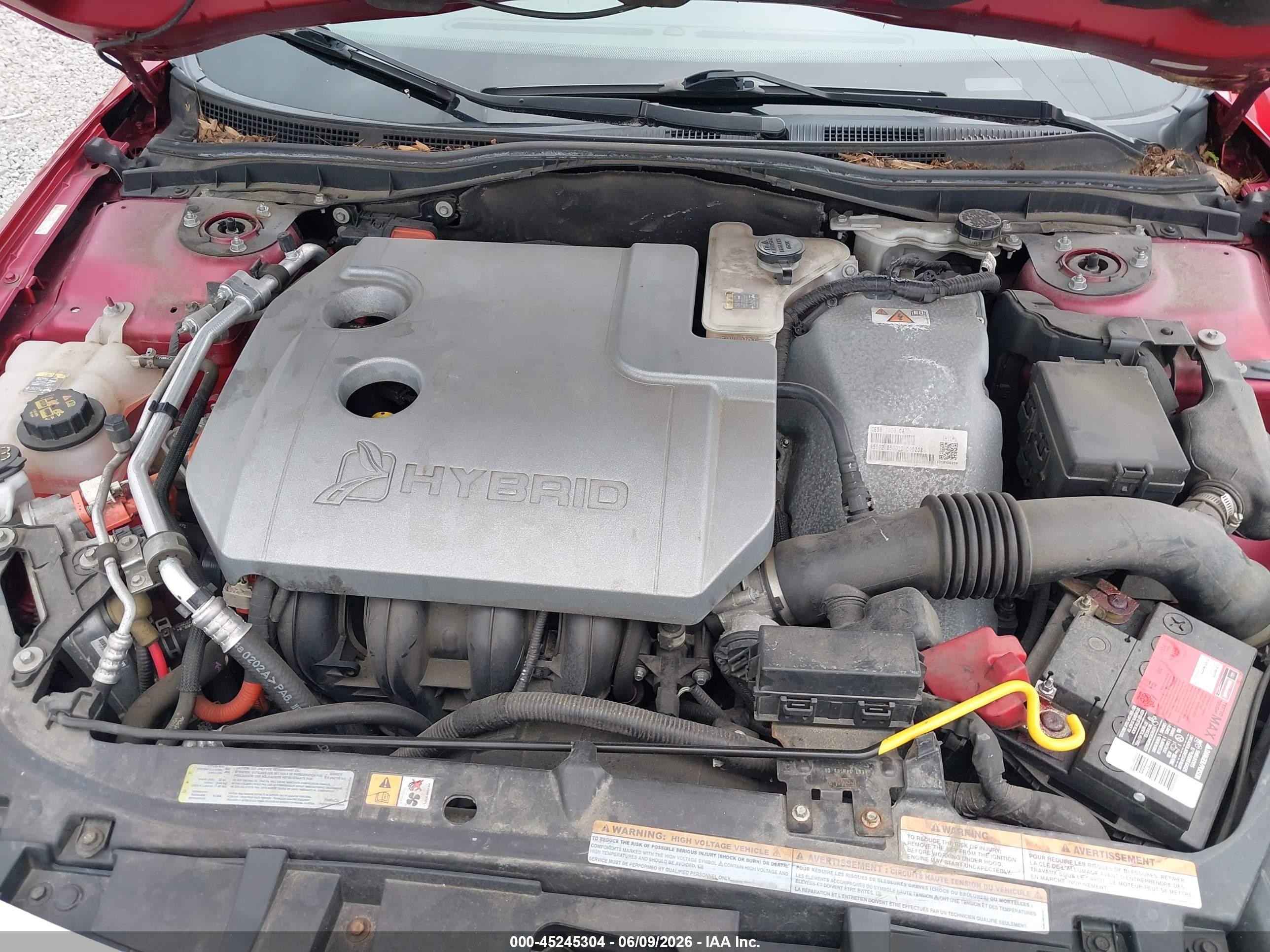 2012 Ford Fusion Hybrid   Красный vin: 3FADP0L34CR360529