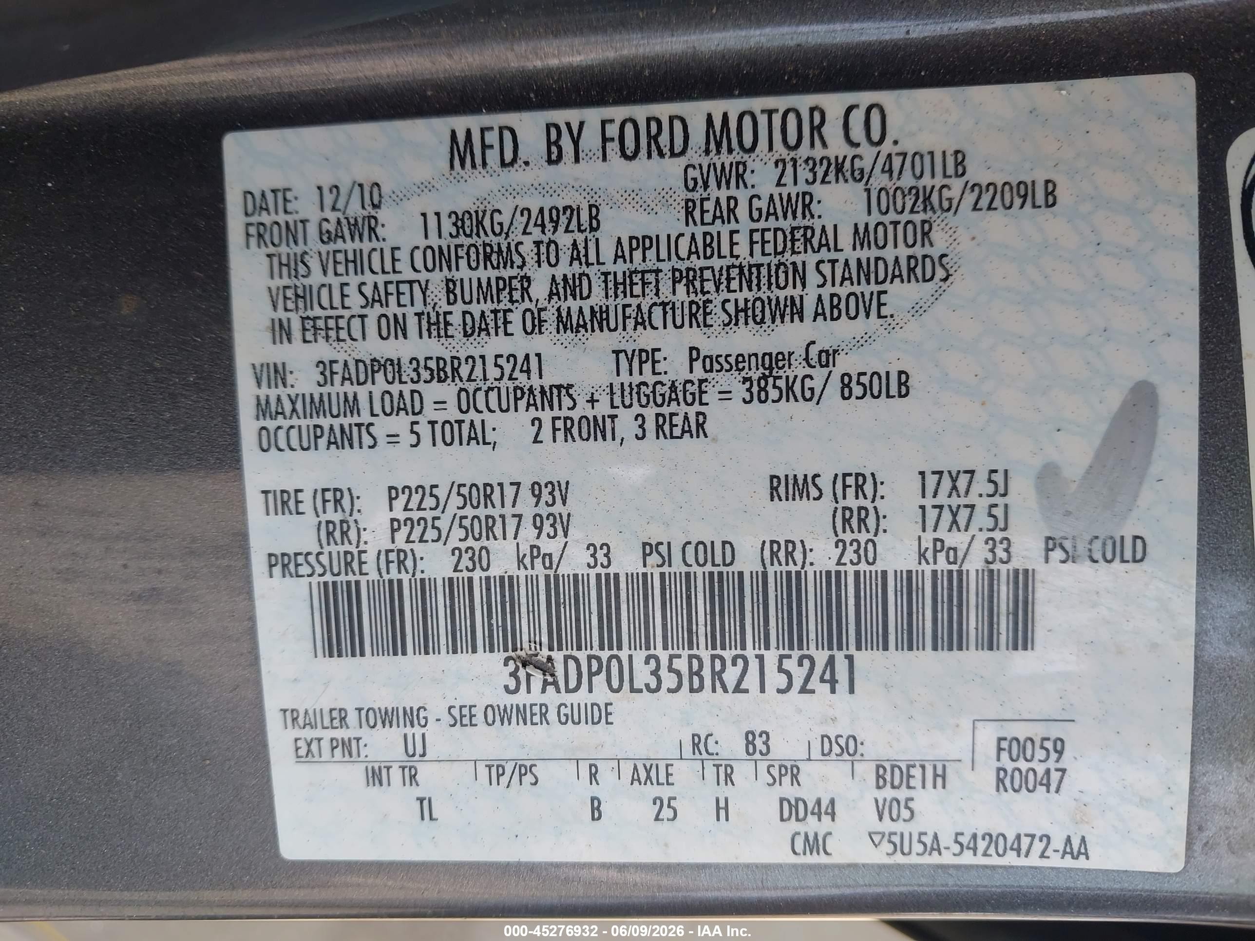 2011 Ford Fusion Hybrid   Silver vin: 3FADP0L35BR215241