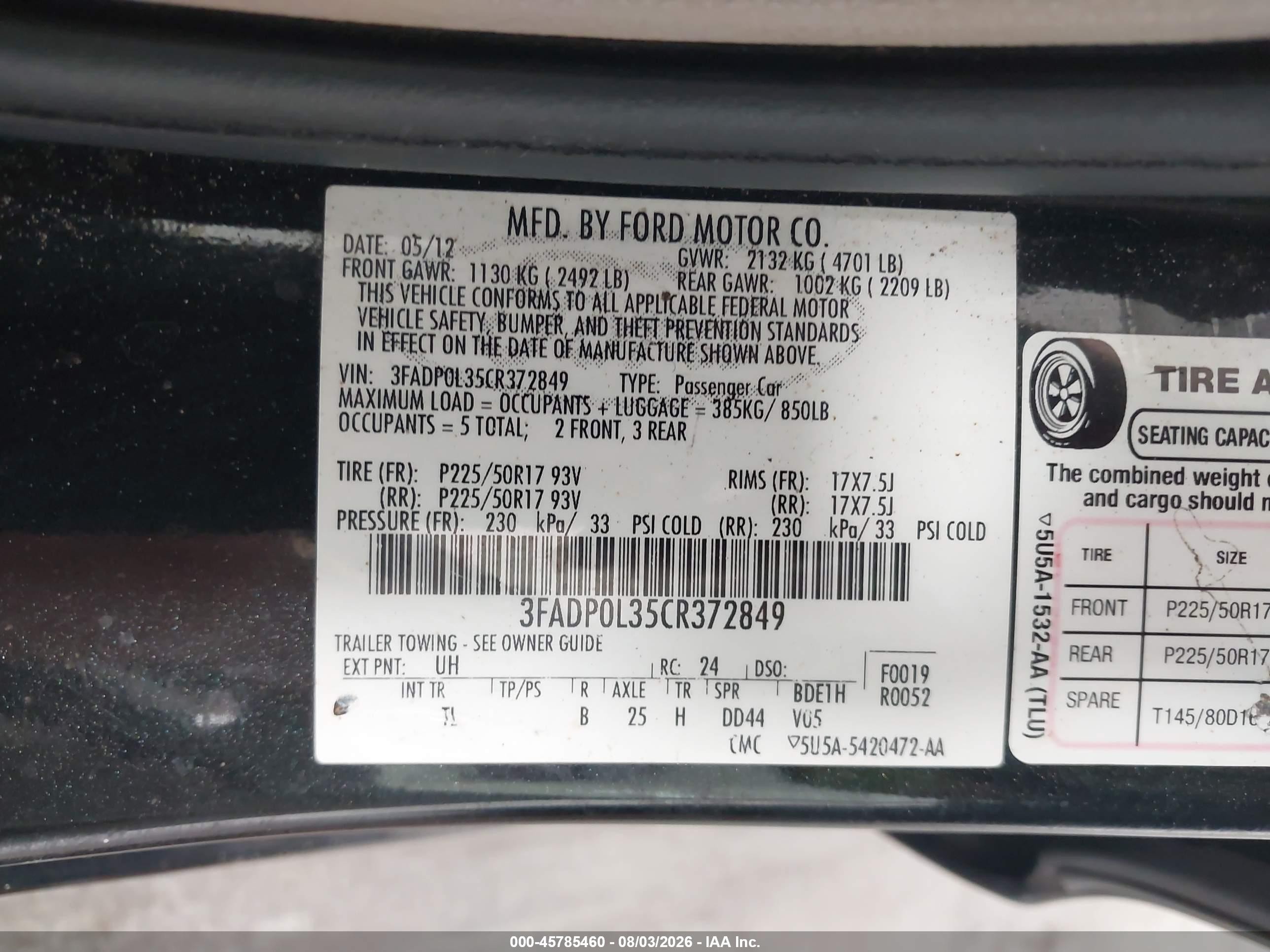2012 Ford Fusion Hybrid   Black vin: 3FADP0L35CR372849
