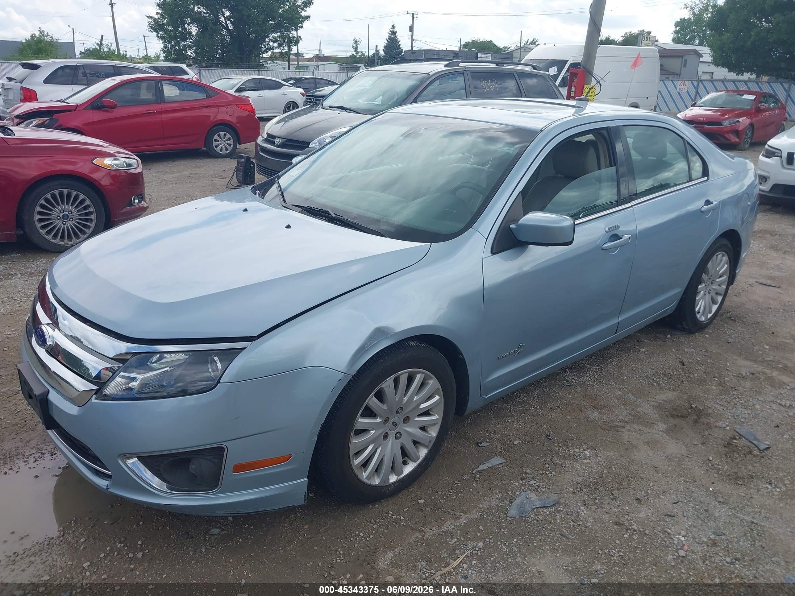2011 Ford Fusion Hybrid   Light Blue vin: 3FADP0L36BR280163