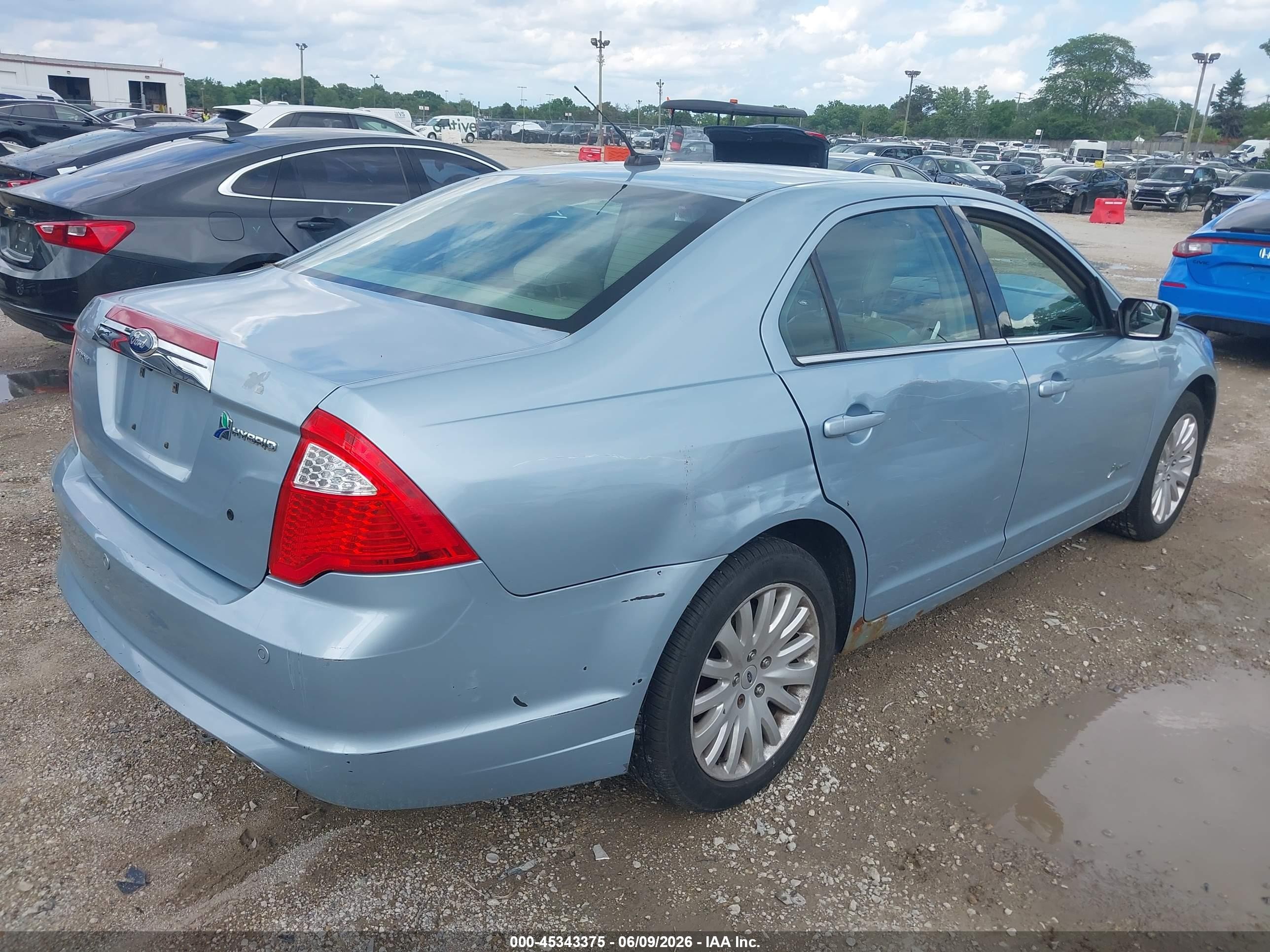2011 Ford Fusion Hybrid   Light Blue vin: 3FADP0L36BR280163