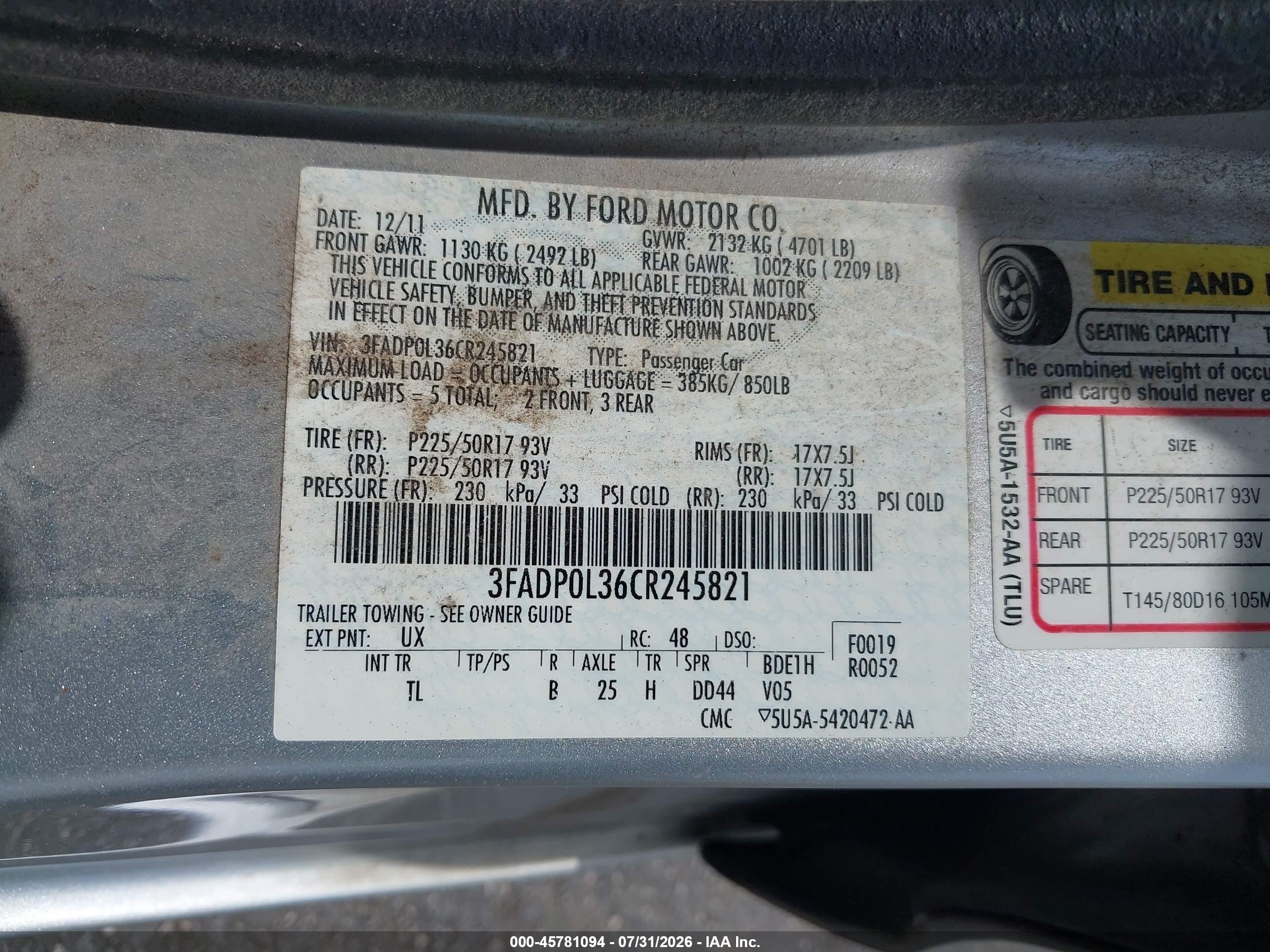 2012 Ford Fusion Hybrid Серебряный vin: 3FADP0L36CR245821