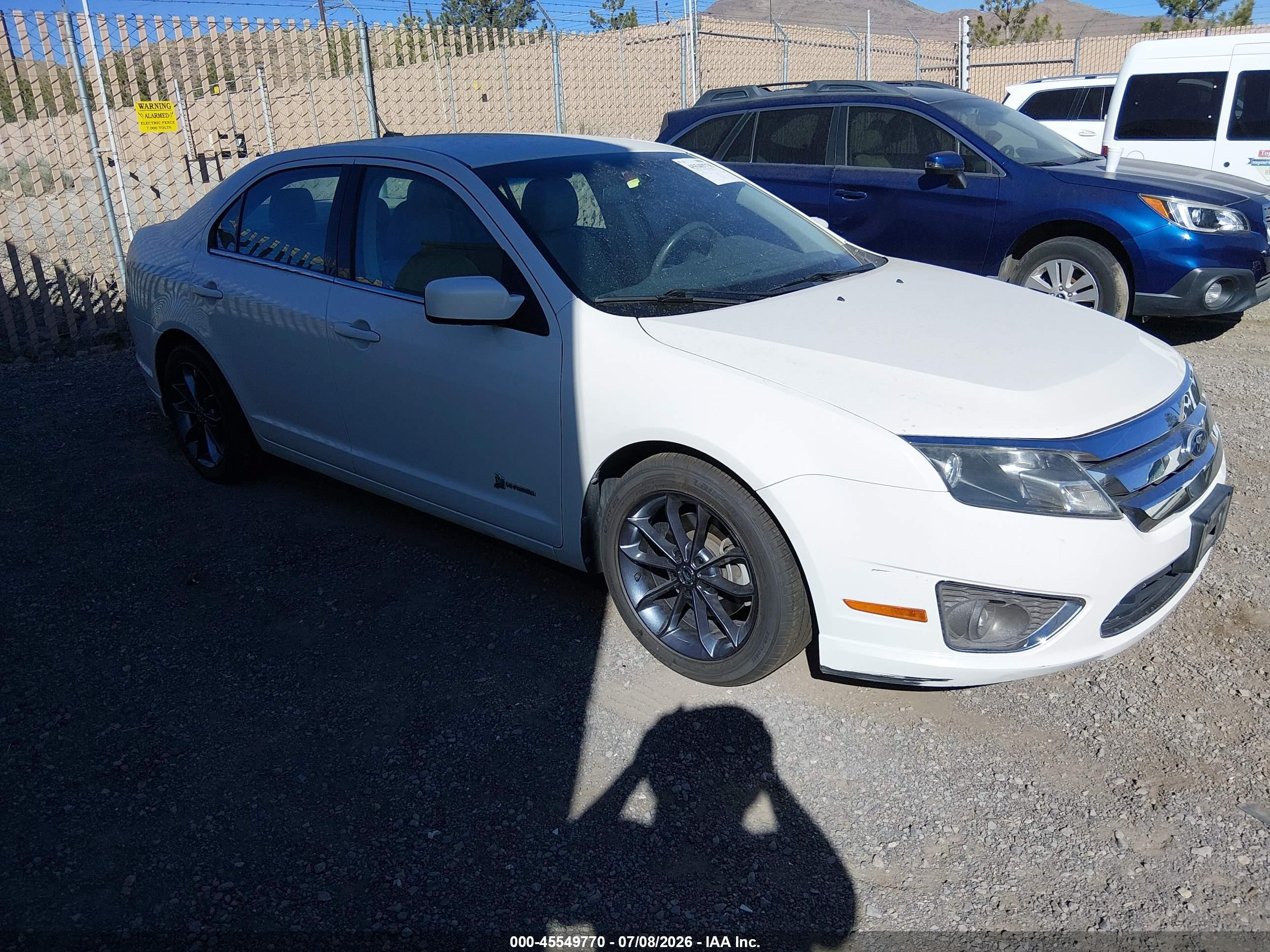 2012 Ford Fusion Hybrid   White vin: 3FADP0L36CR380460