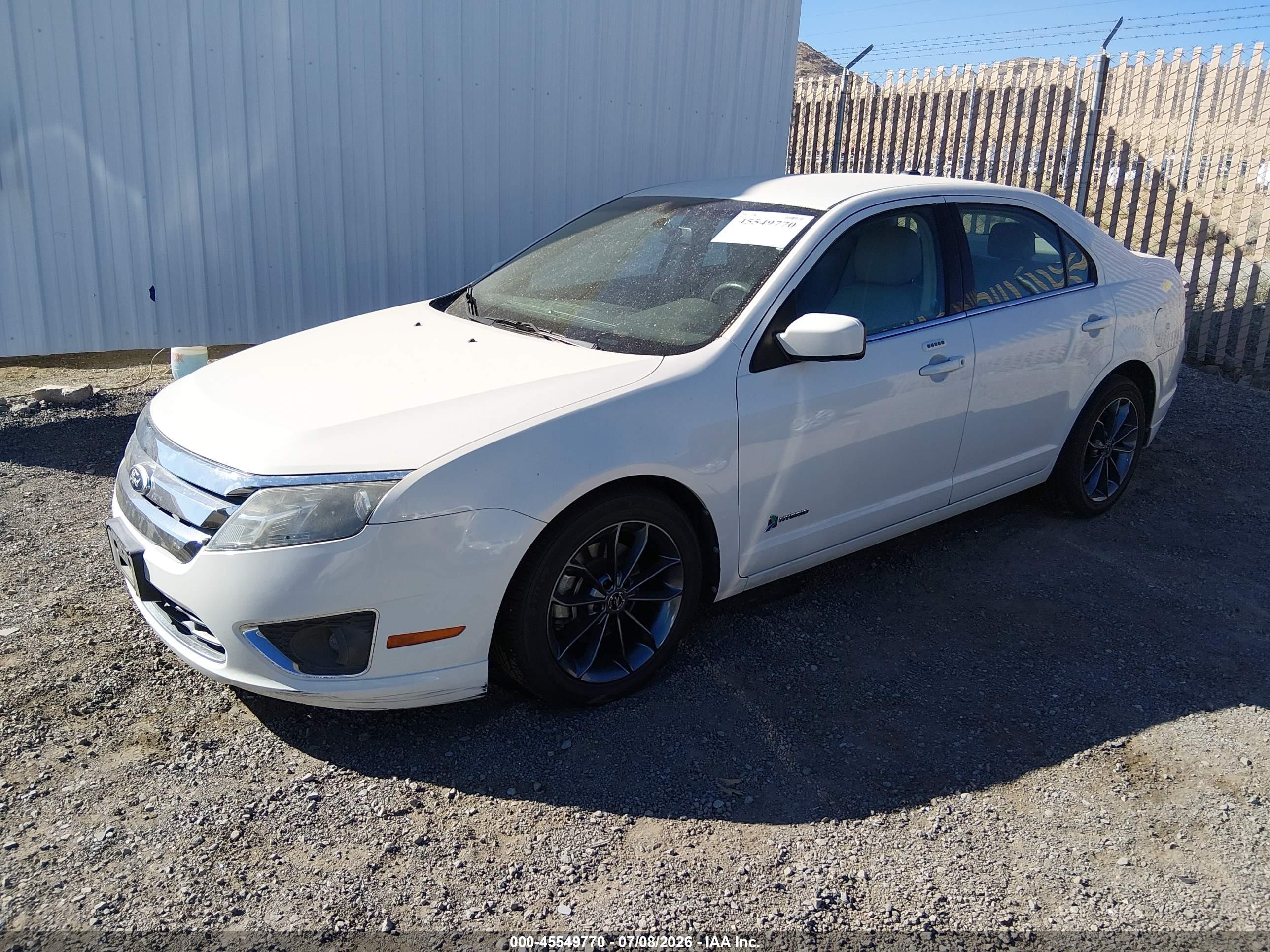 2012 Ford Fusion Hybrid   White vin: 3FADP0L36CR380460