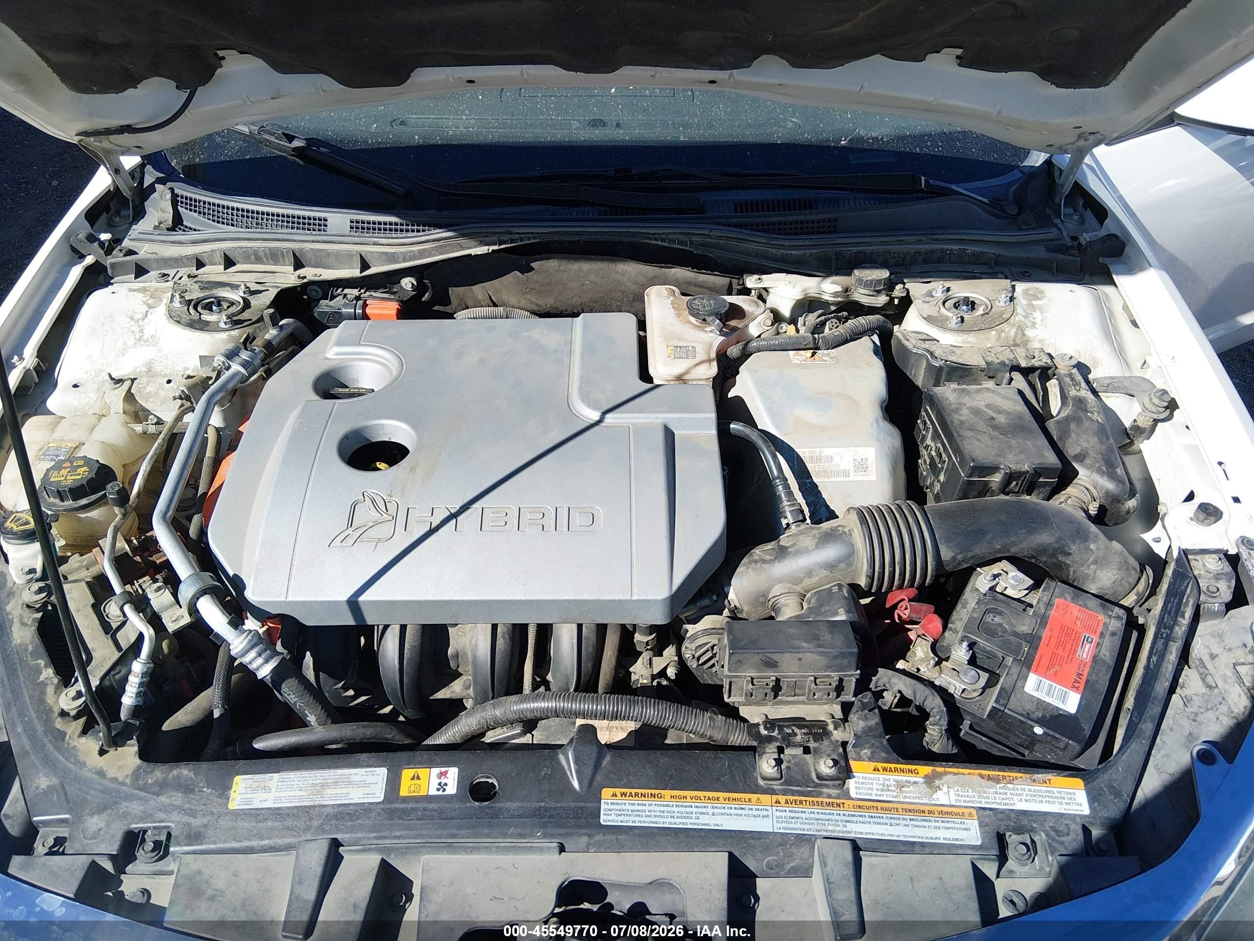 2012 Ford Fusion Hybrid   White vin: 3FADP0L36CR380460