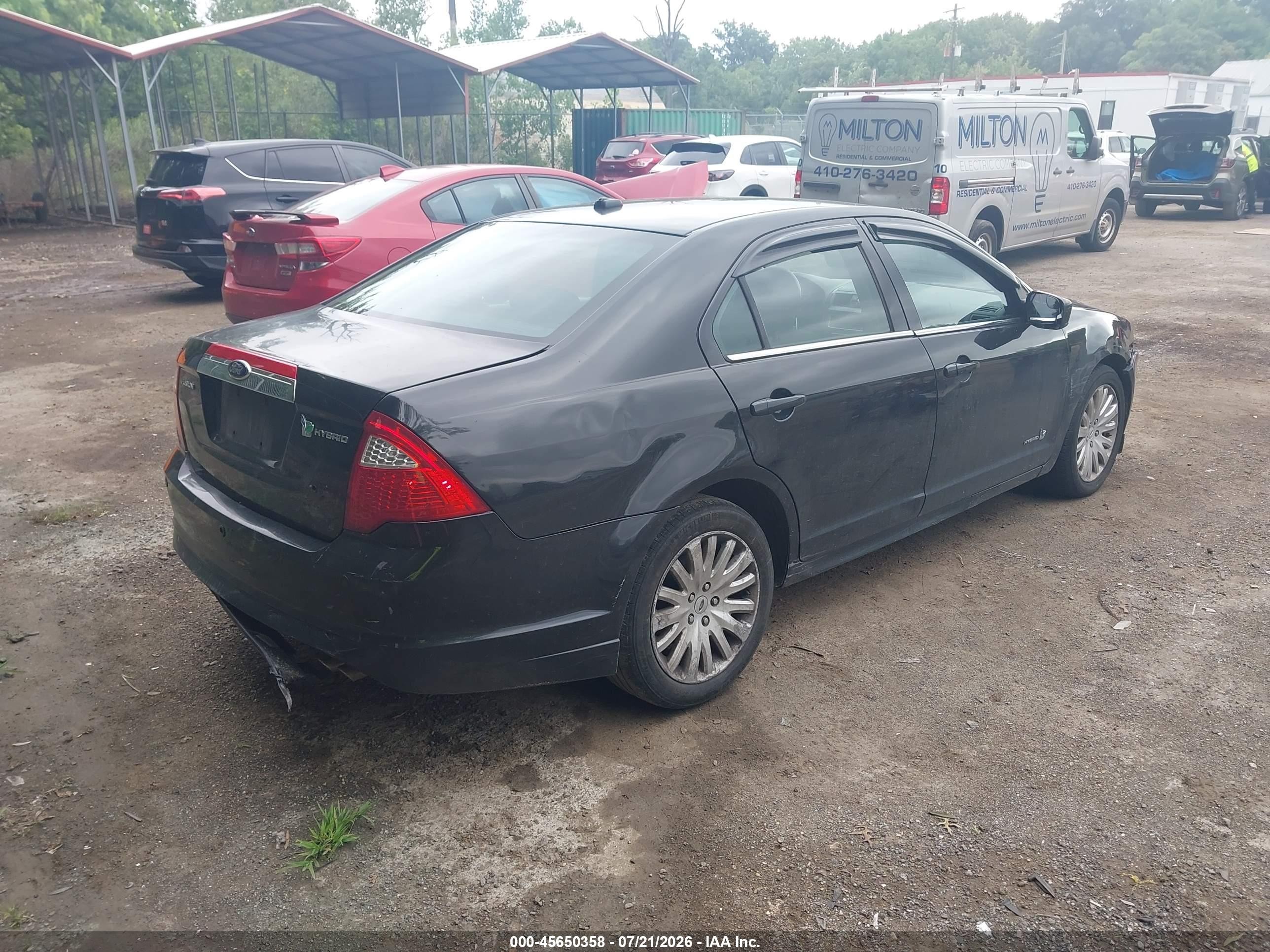 2012 Ford Fusion Hybrid   Черный vin: 3FADP0L36CR380474