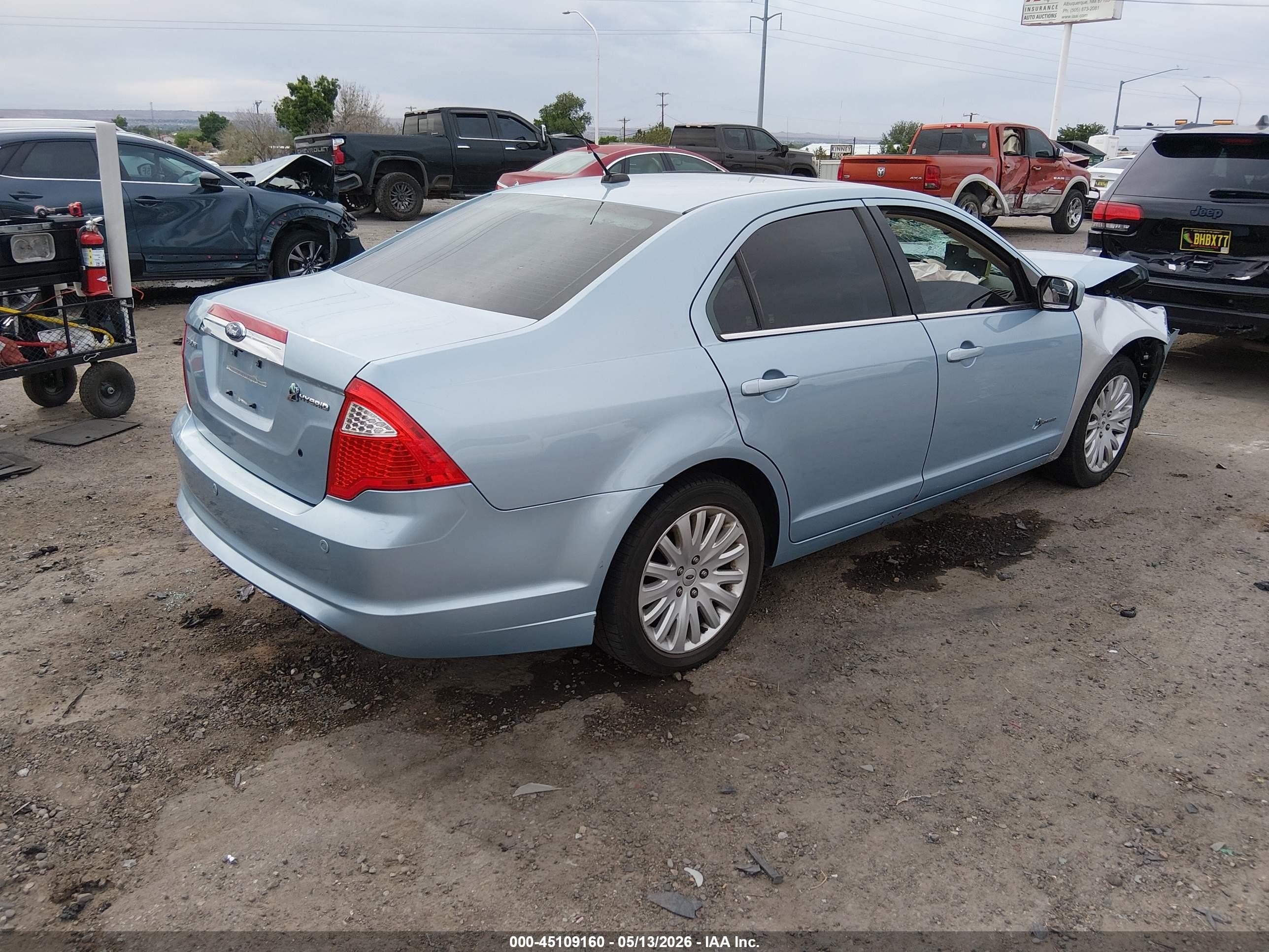 2010 Ford Fusion Hybrid   Light Blue vin: 3FADP0L37AR270773