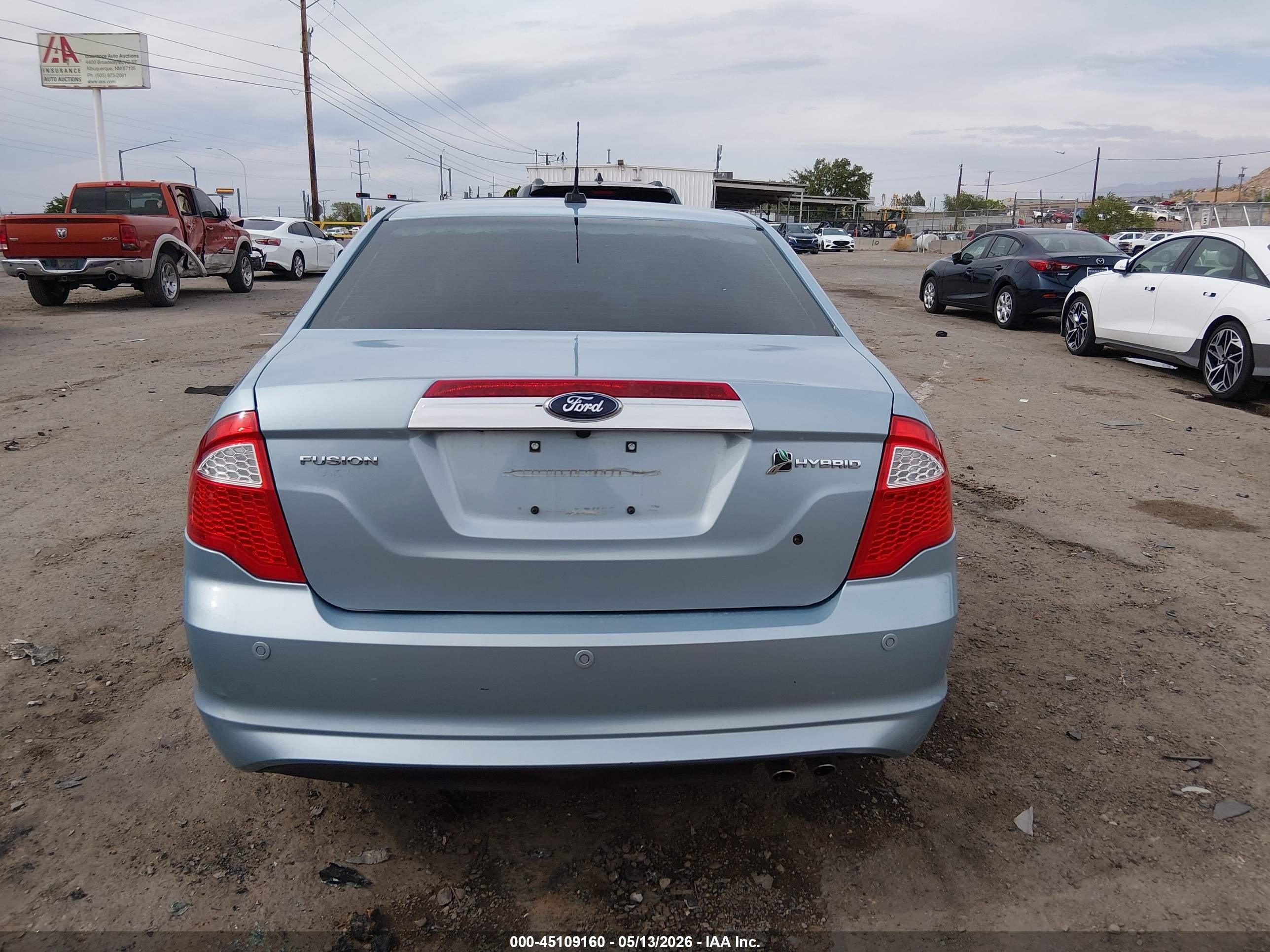 2010 Ford Fusion Hybrid   Light Blue vin: 3FADP0L37AR270773