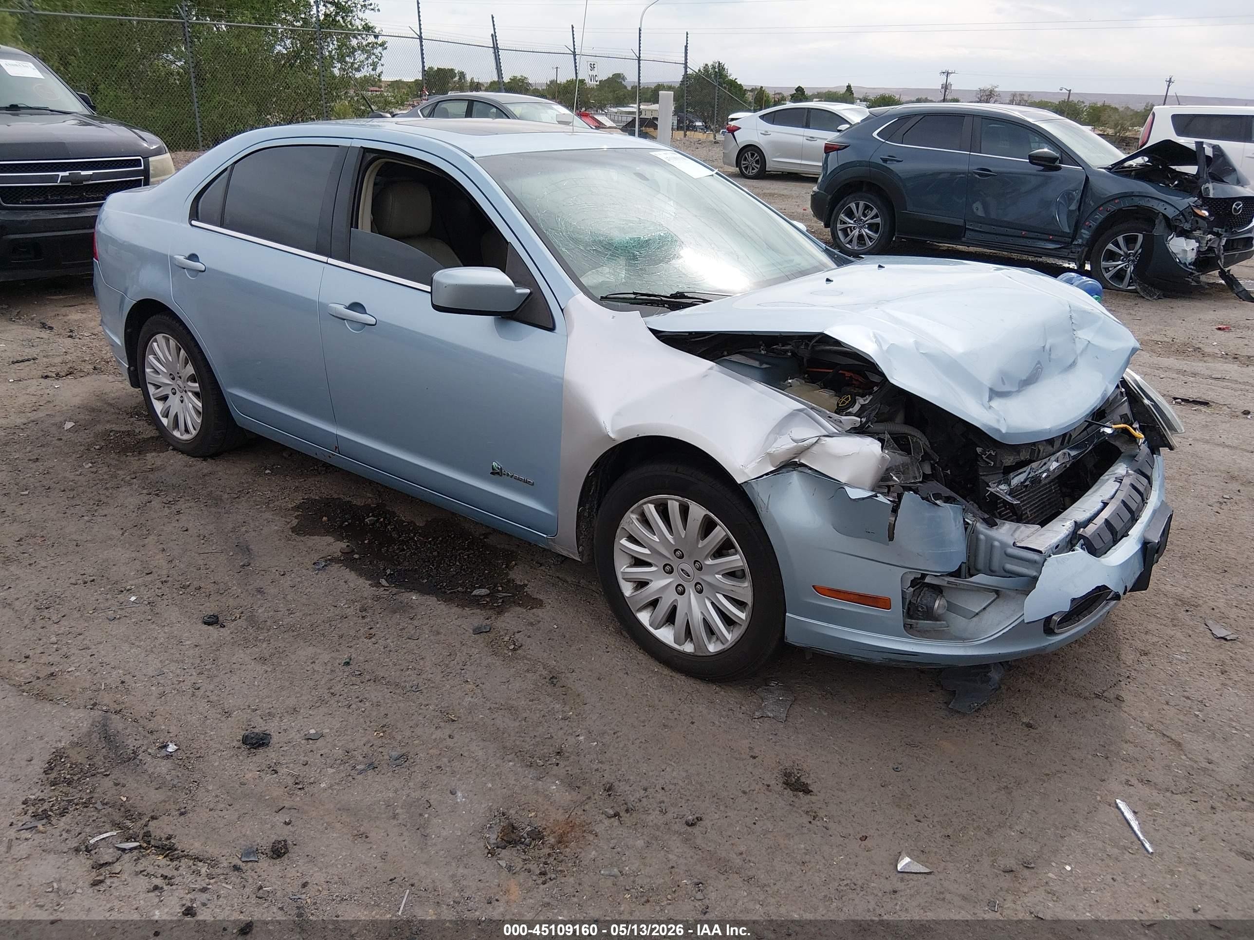 2010 Ford Fusion Hybrid   Light Blue vin: 3FADP0L37AR270773