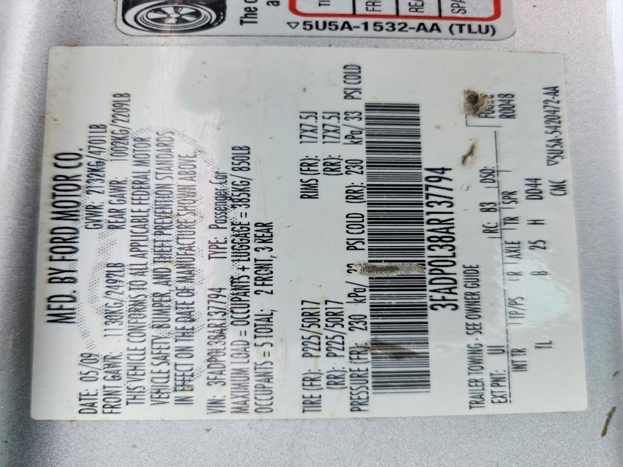 2010 Ford Fusion Hybrid Silver vin: 3FADP0L38AR137794
