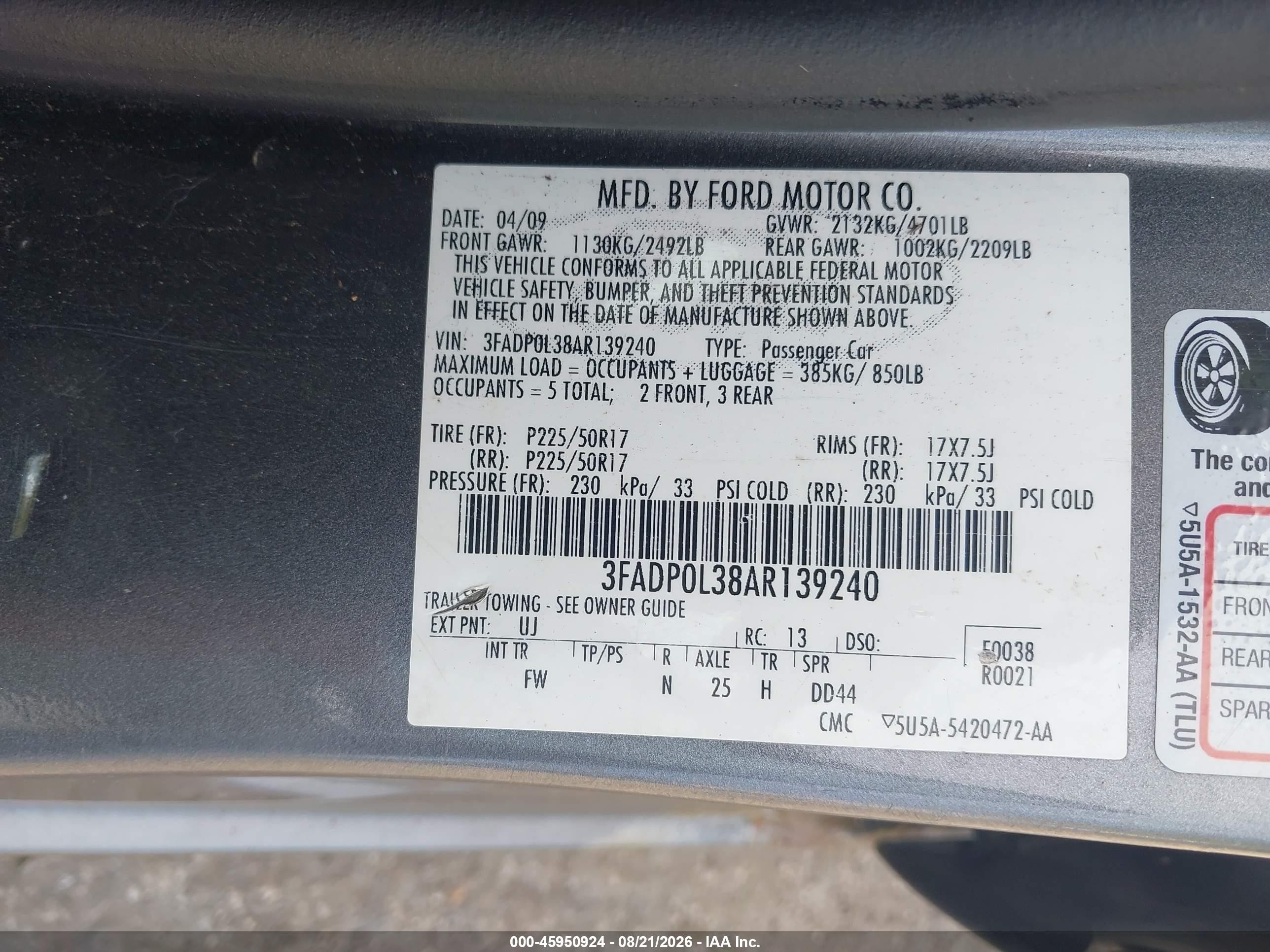 2010 Ford Fusion Hybrid   Gray vin: 3FADP0L38AR139240