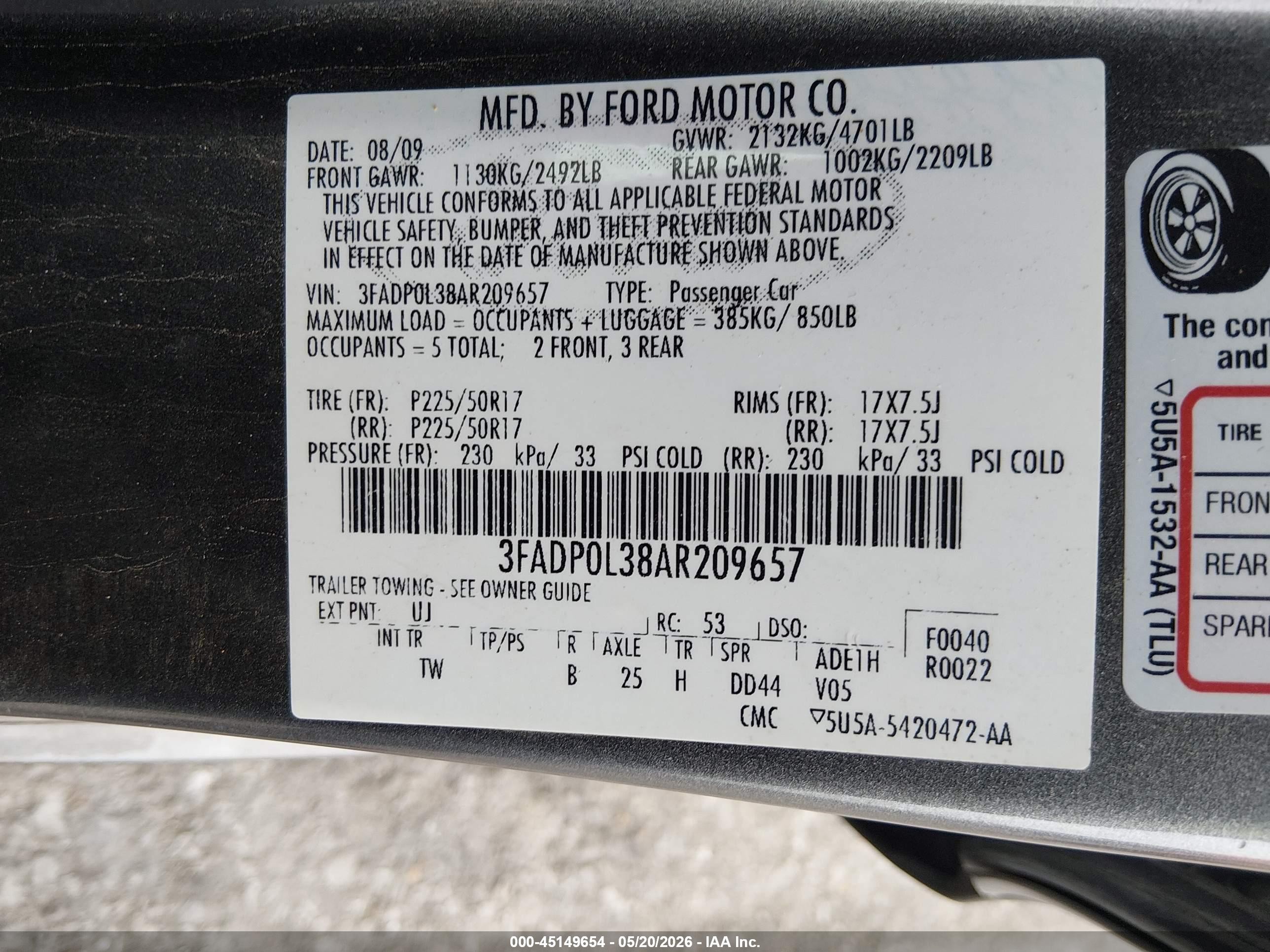 2010 Ford Fusion Hybrid   Gray vin: 3FADP0L38AR209657