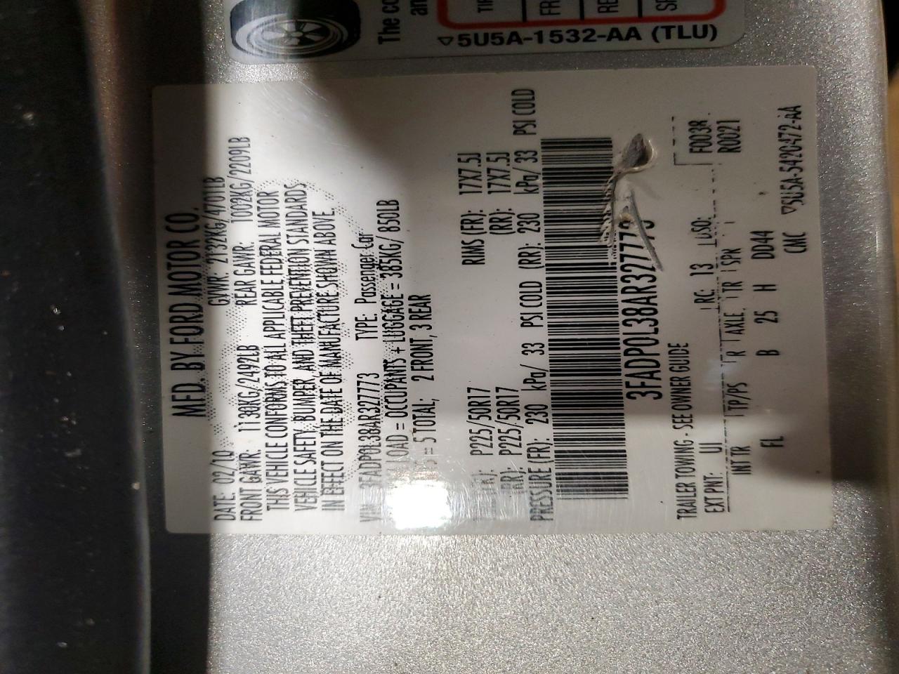 2010 Ford Fusion Hybrid Серебряный vin: 3FADP0L38AR327773