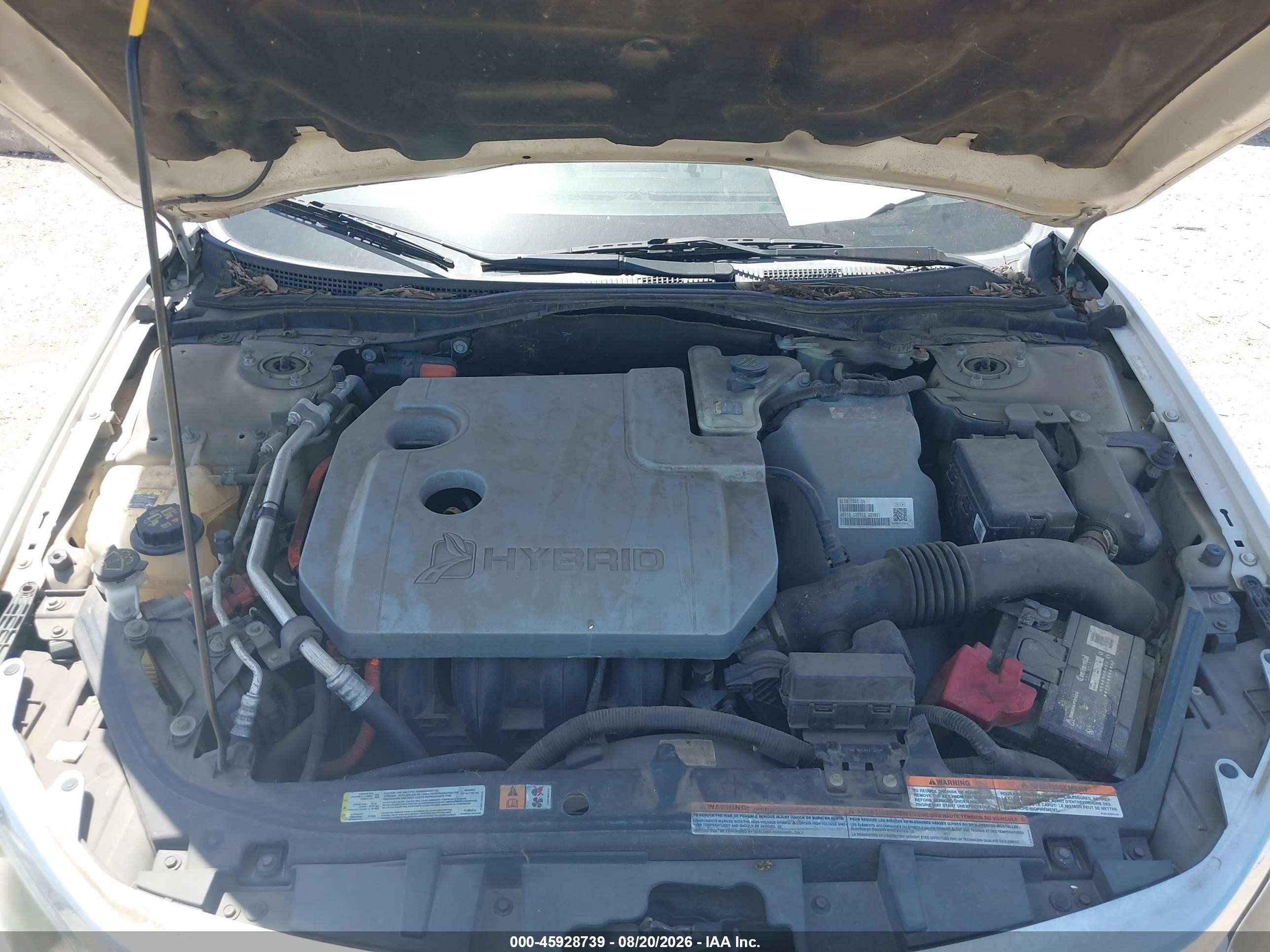 2010 Ford Fusion Hybrid   White vin: 3FADP0L38AR366461