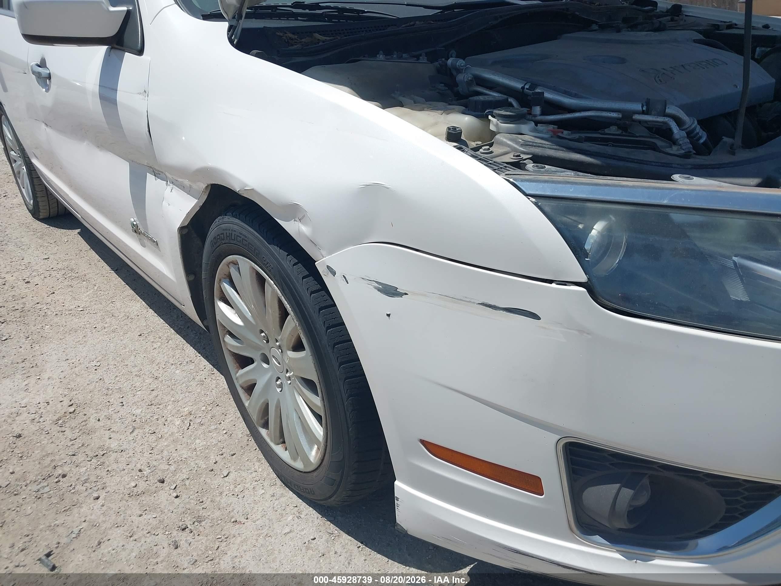 2010 Ford Fusion Hybrid   White vin: 3FADP0L38AR366461