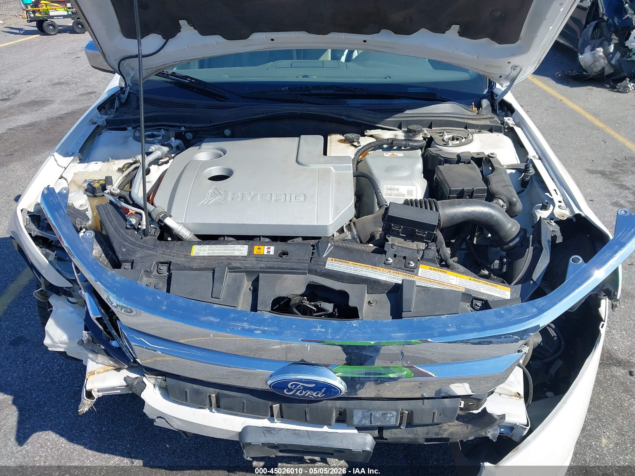 2012 Ford Fusion Hybrid   White vin: 3FADP0L38CR228731