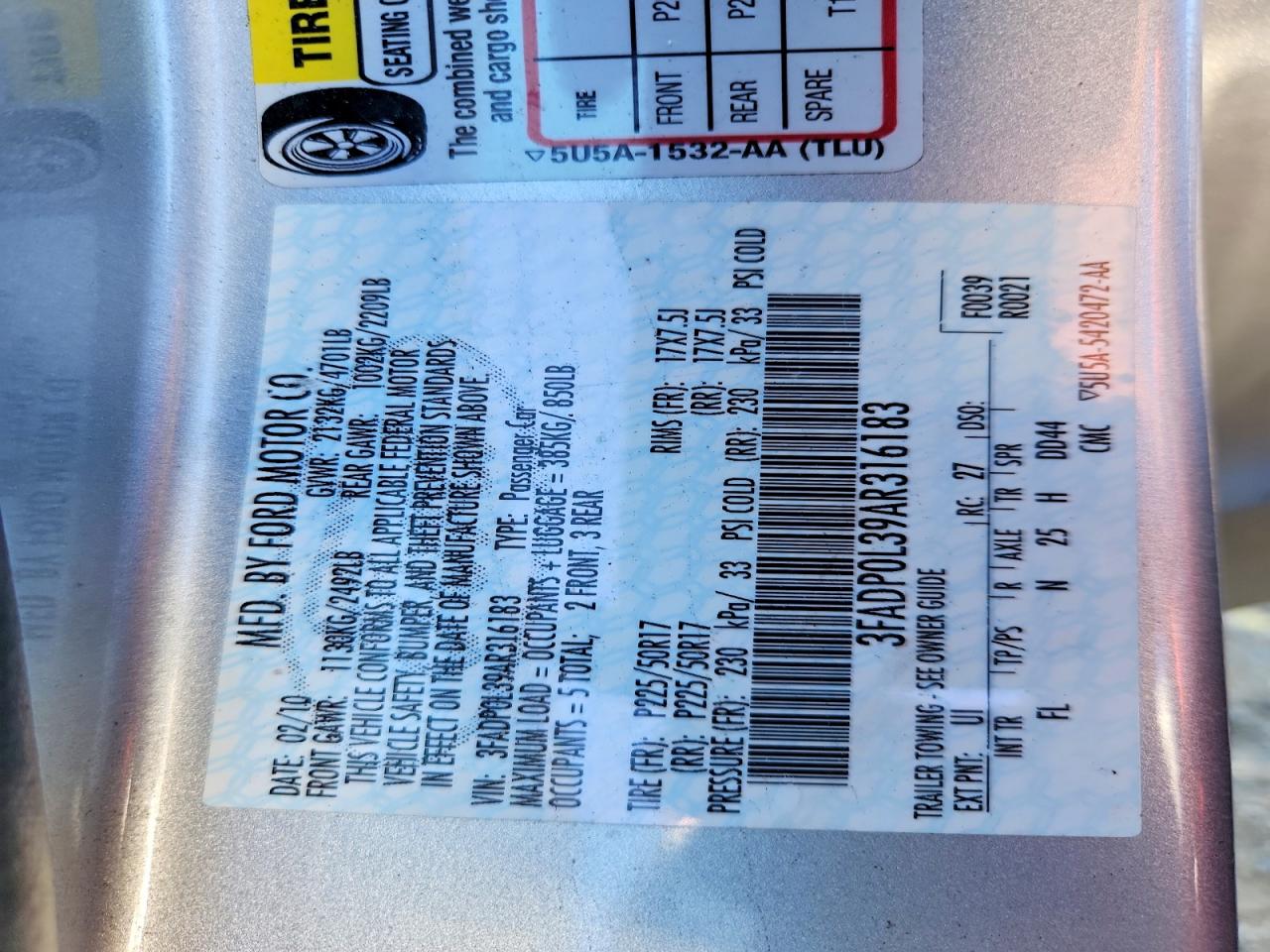 2010 Ford Fusion Hybrid Silver vin: 3FADP0L39AR316183