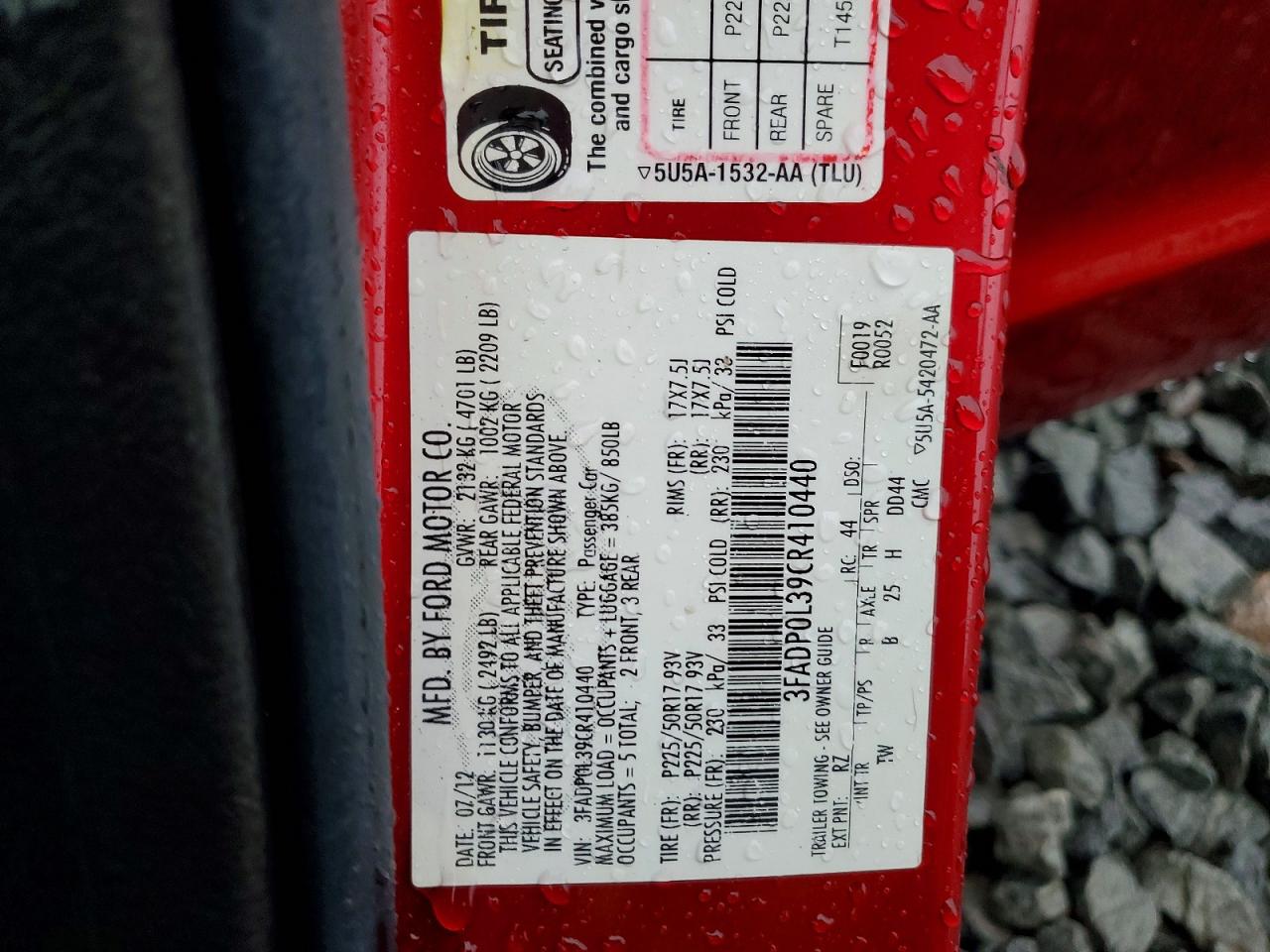 2012 Ford Fusion Hybrid Красный vin: 3FADP0L39CR410440