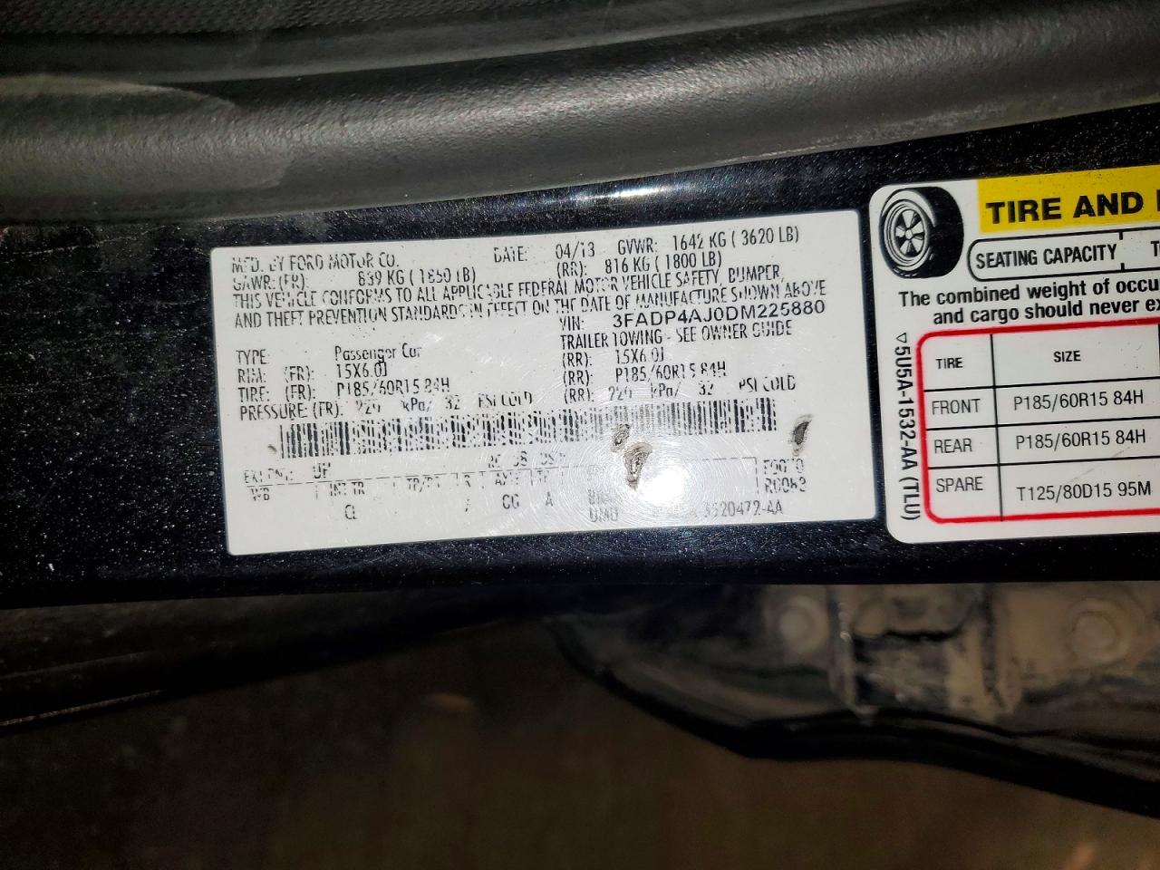 2013 Ford Fiesta S Black vin: 3FADP4AJ0DM225880