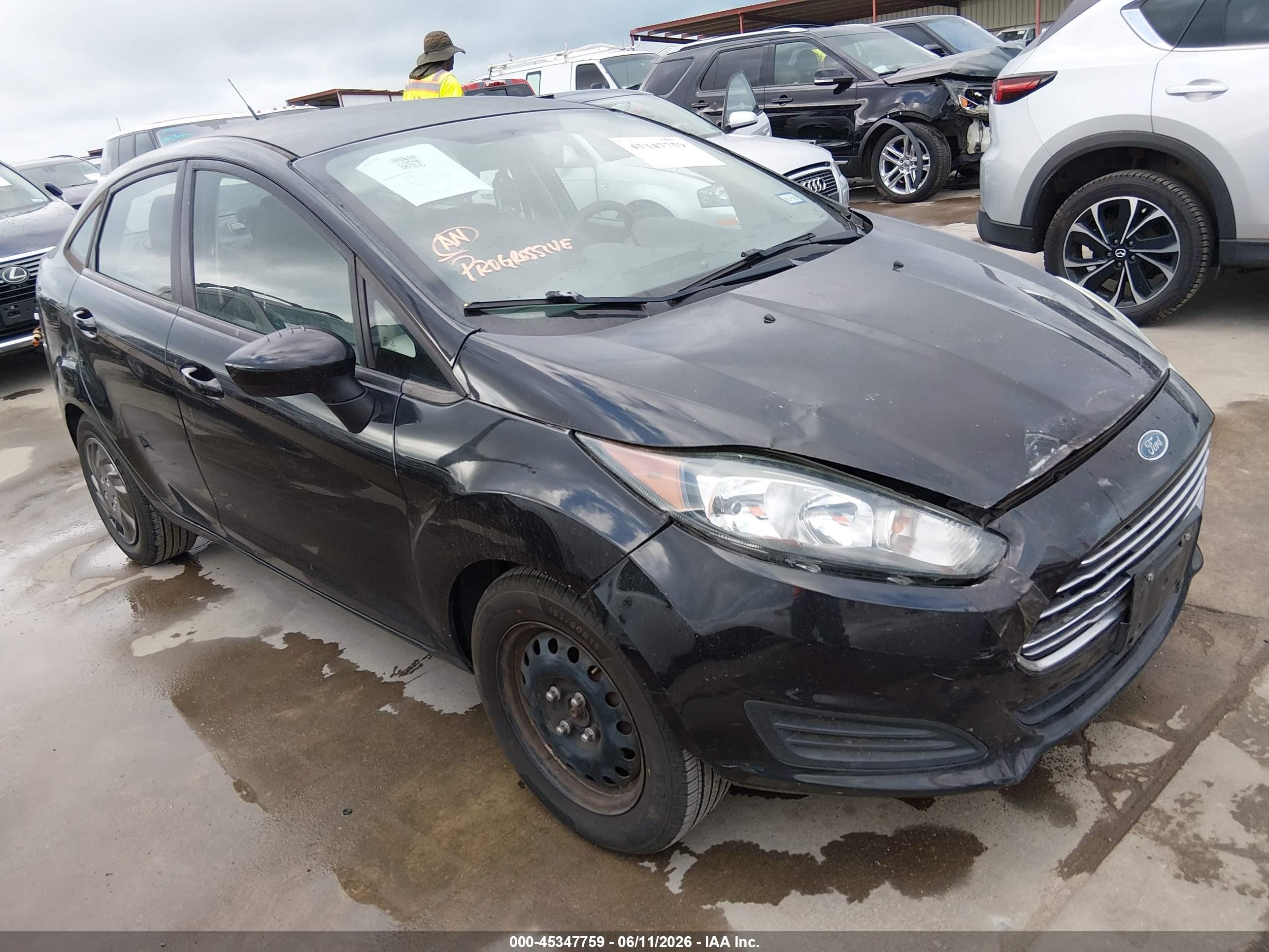 2015 Ford Fiesta S Black vin: 3FADP4AJ0FM120680