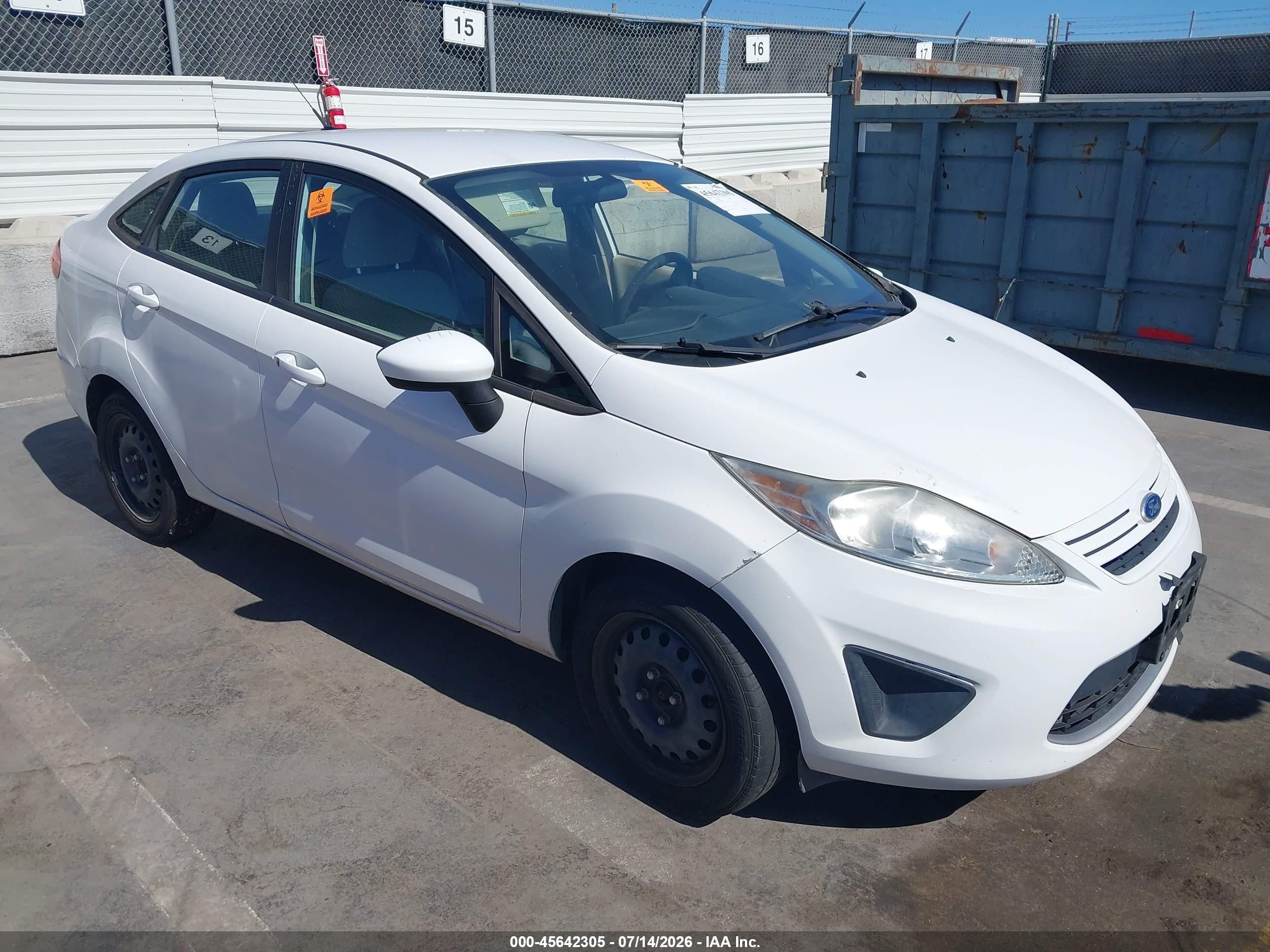 2011 Ford Fiesta S White vin: 3FADP4AJ1BM109021
