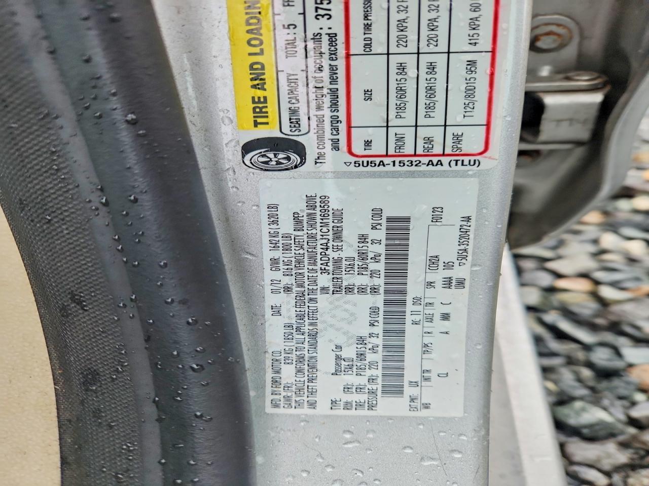 2012 Ford Fiesta S Silver vin: 3FADP4AJ1CM169589