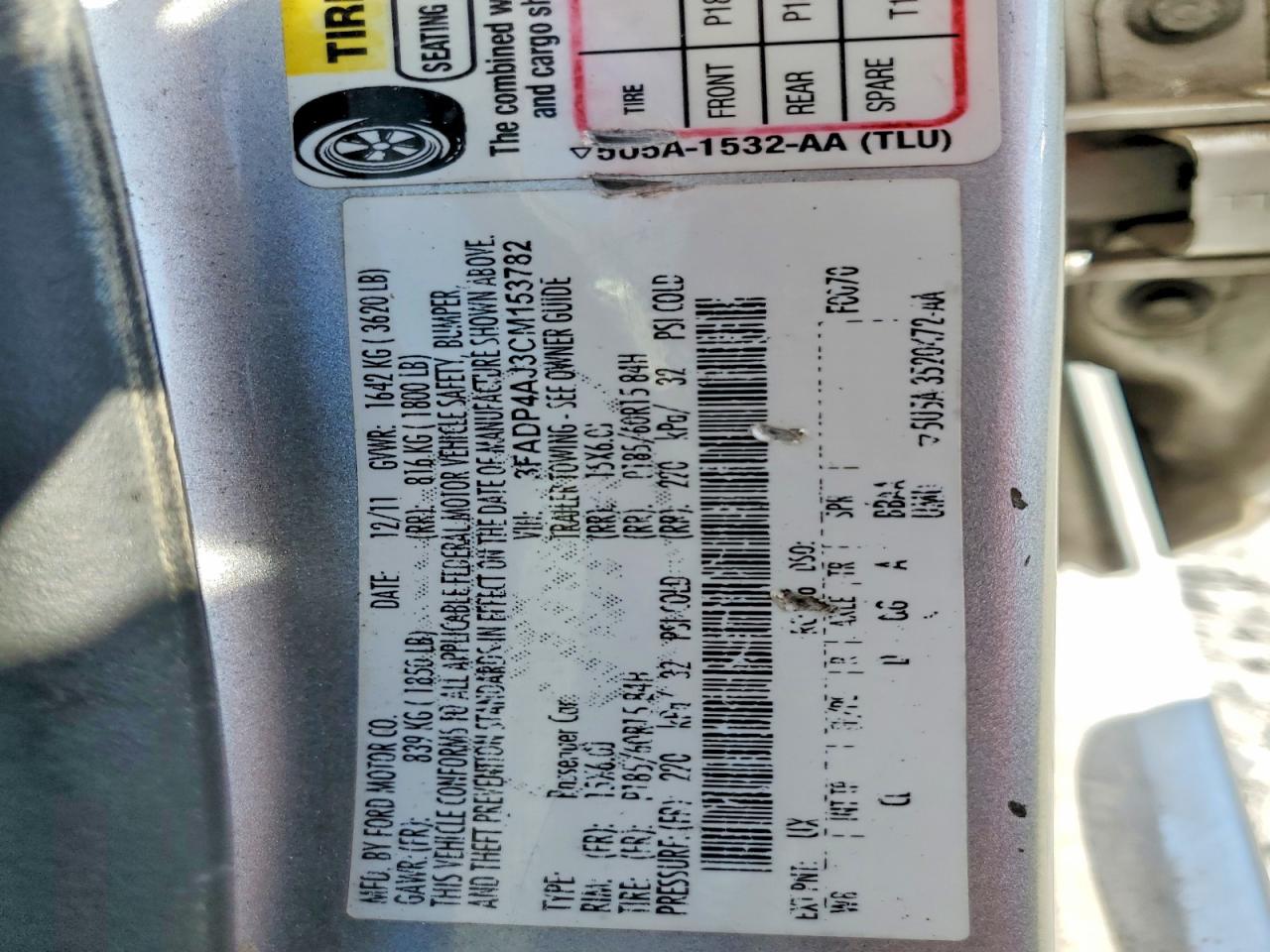 2012 Ford Fiesta Silver vin: 3FADP4AJ3CM153782
