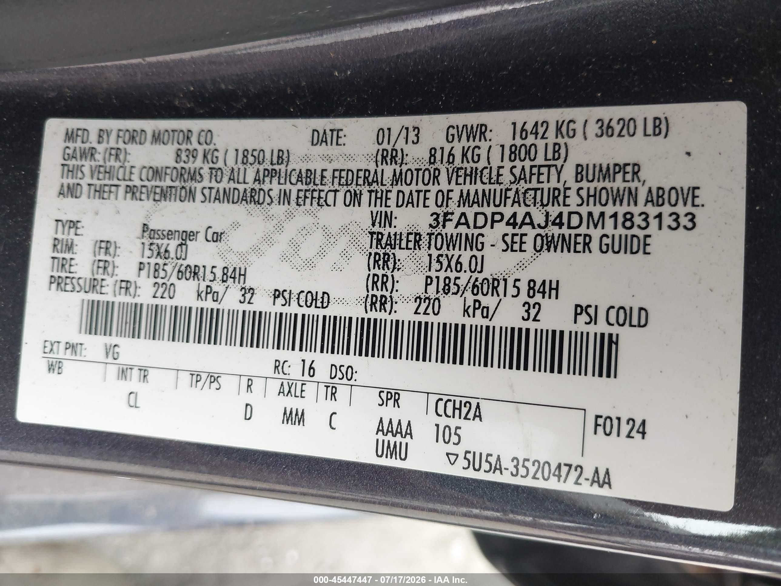 2013 Ford Fiesta S Gray vin: 3FADP4AJ4DM183133