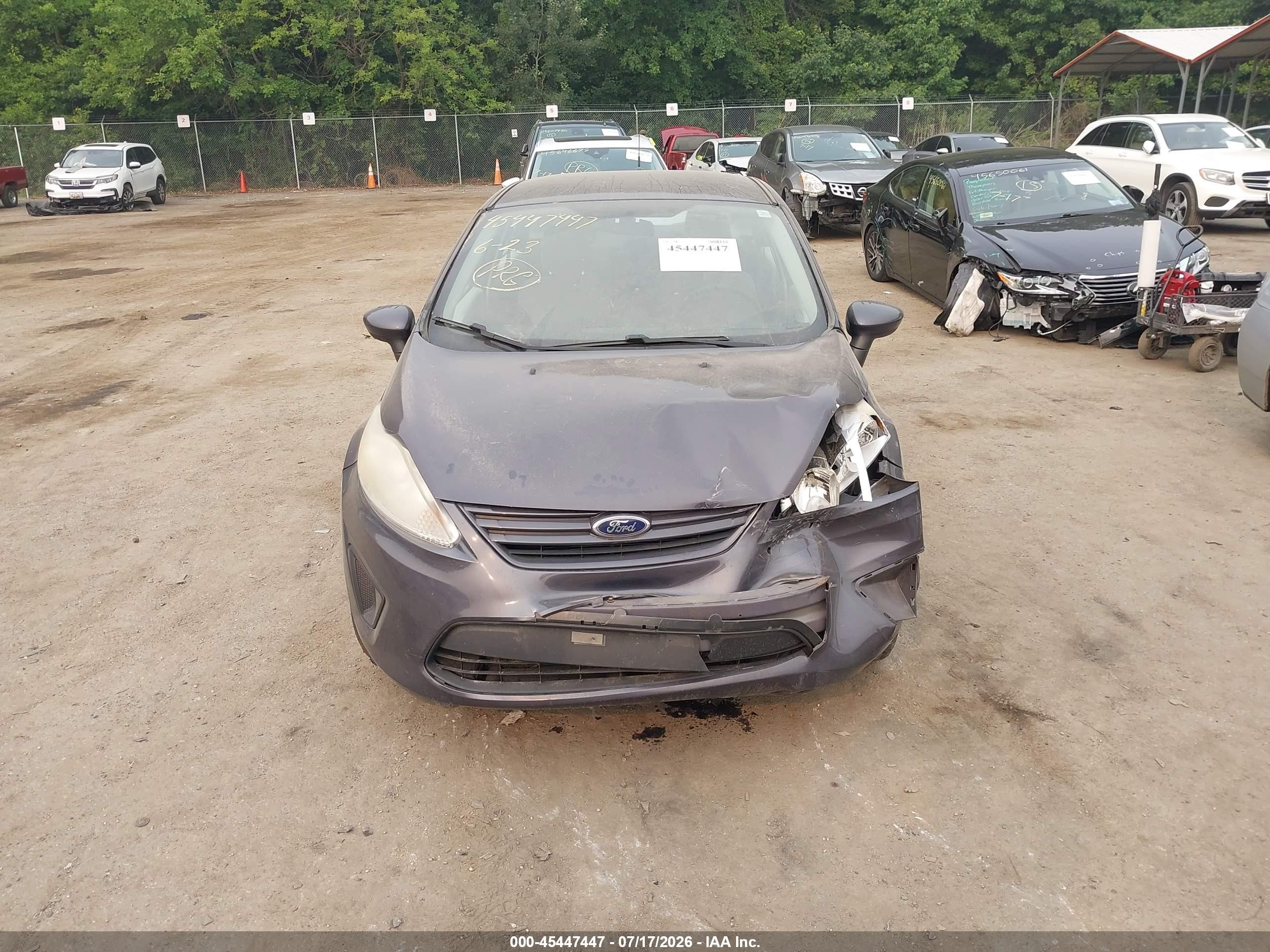 2013 Ford Fiesta S Gray vin: 3FADP4AJ4DM183133