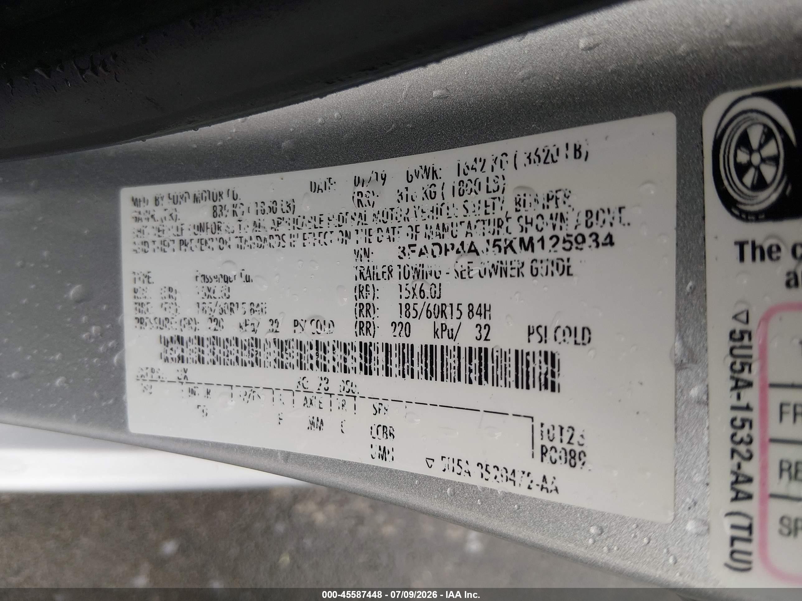 2019 Ford Fiesta S Silver vin: 3FADP4AJ5KM125934