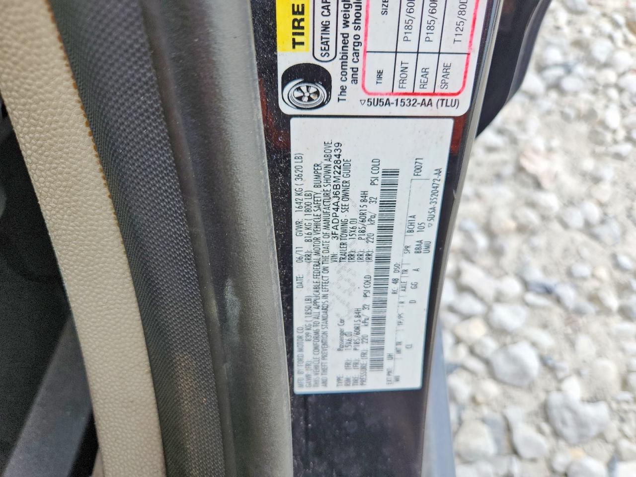 2011 Ford Fiesta S Black vin: 3FADP4AJ6BM228439